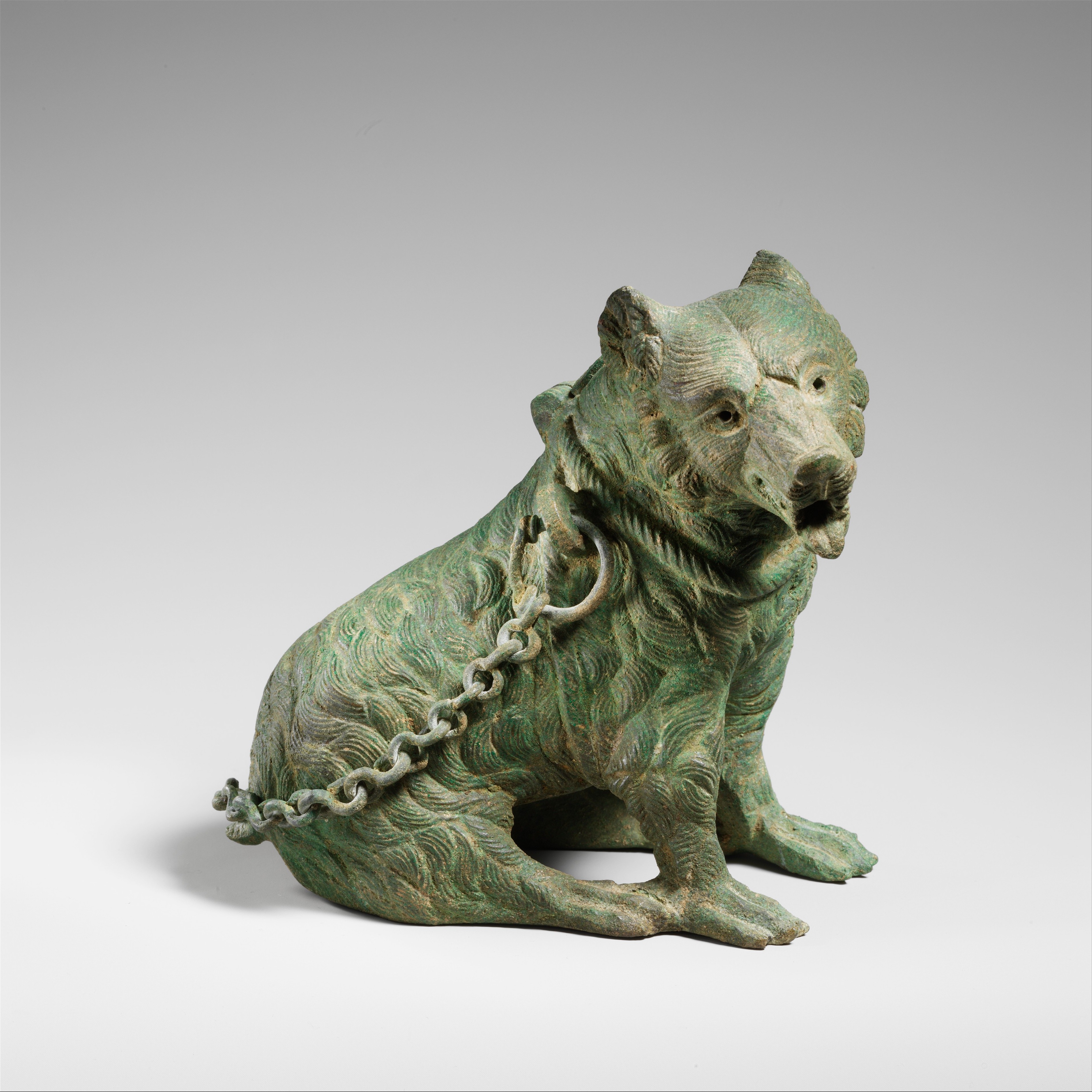 3rd Century Roman copper vessel in the shape of a bear.jpg