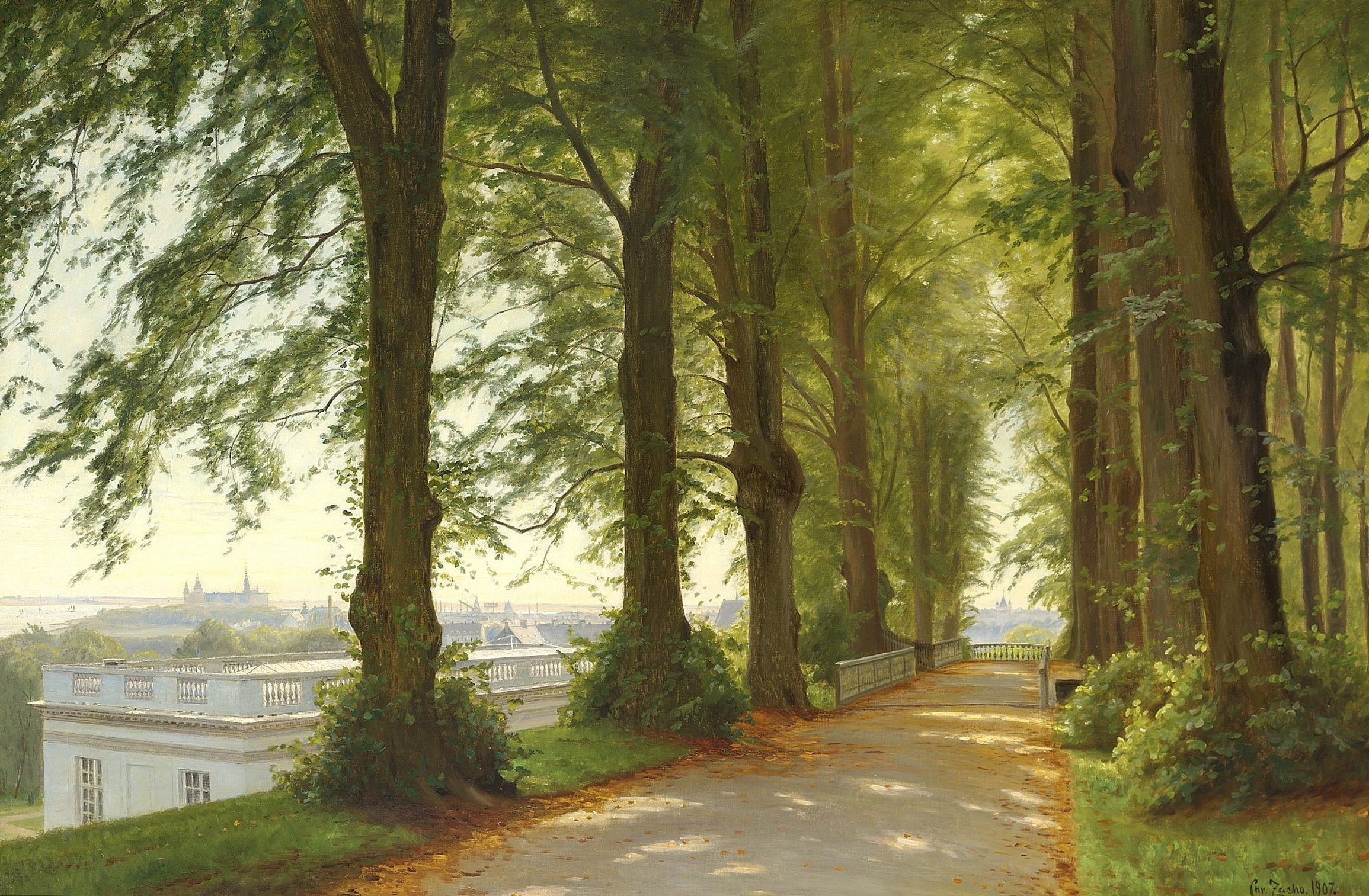 Christian Zacho - Elsinore. The view from Marienlyst Park (1907).jpg