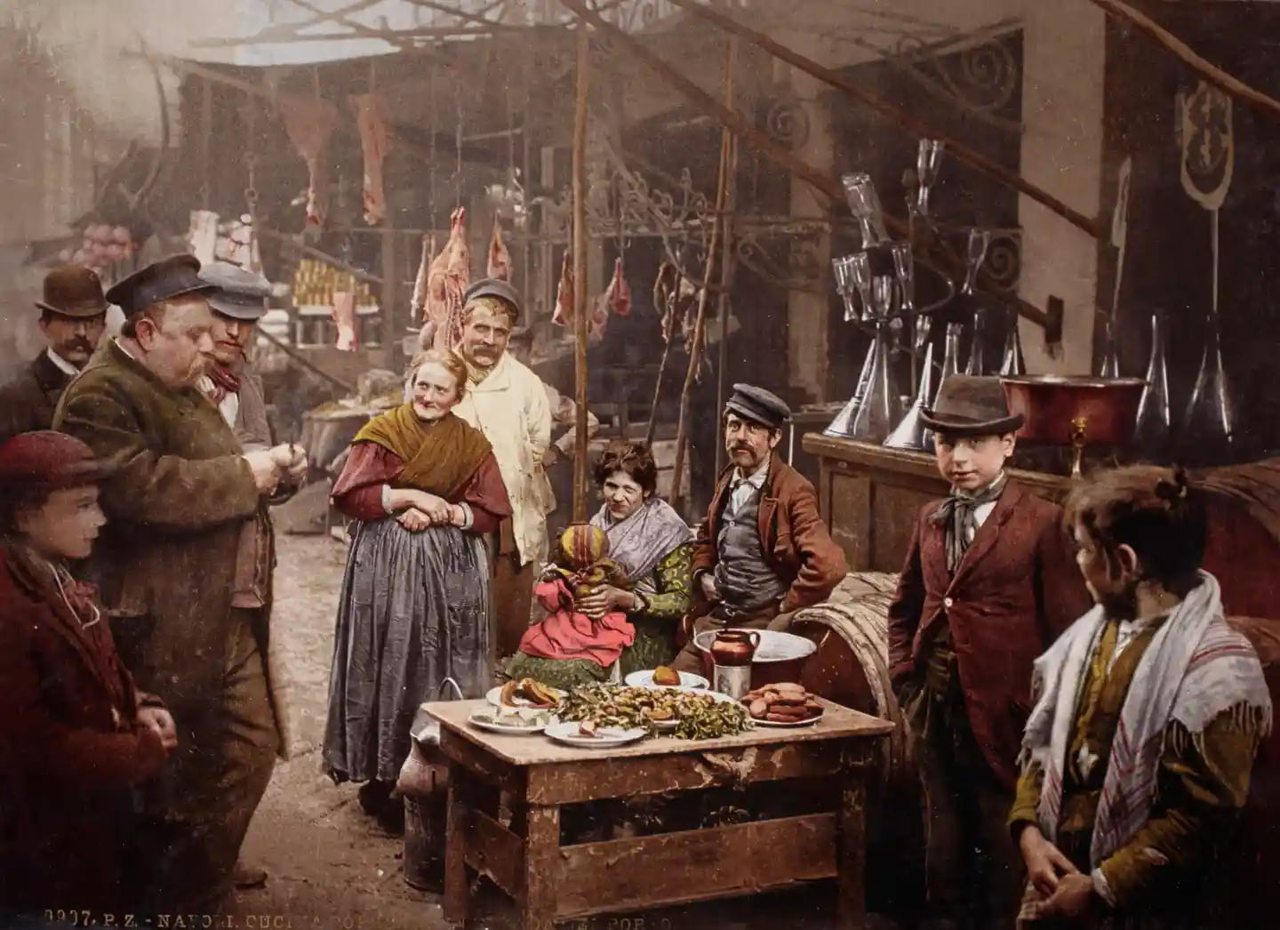 Street food in the Strada del Porto in Naples, Italy. 1899, photochrome.jpg
