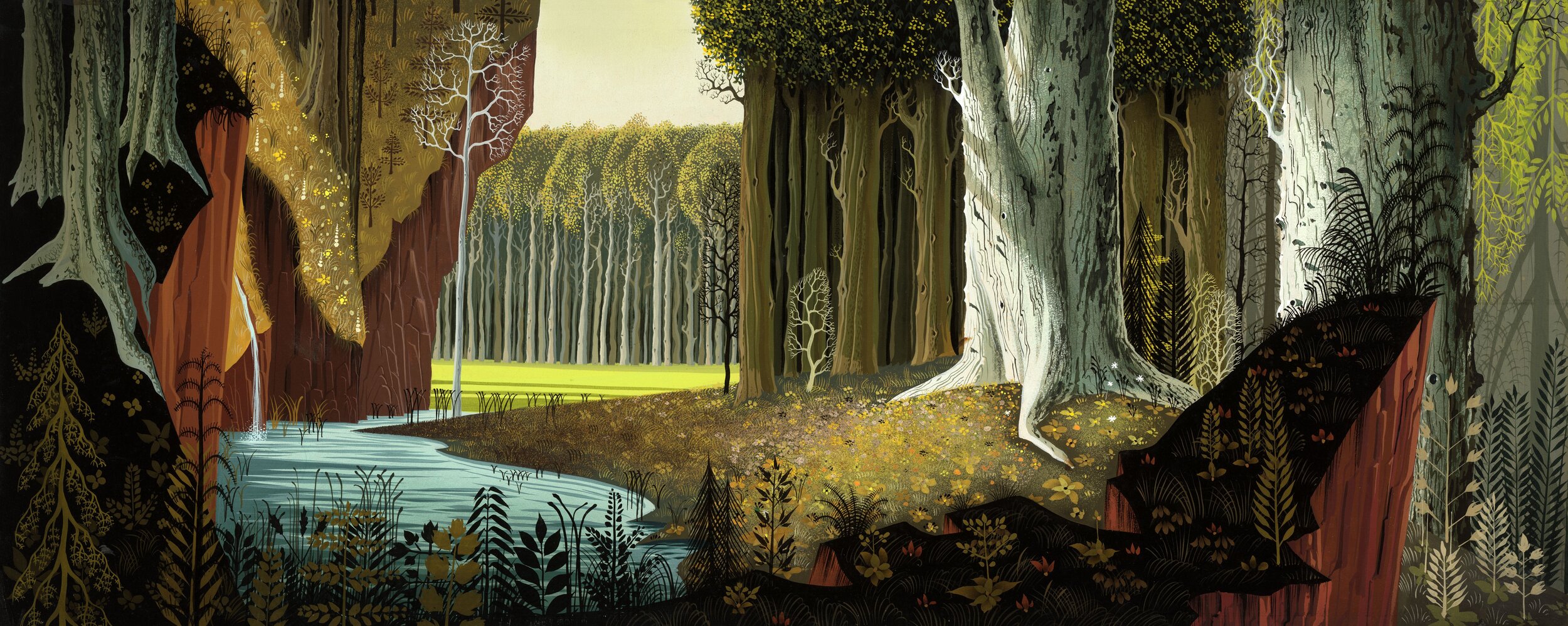 Concept art for Sleeping beauty, Eyvind Earle, Gouache, 1959.jpg