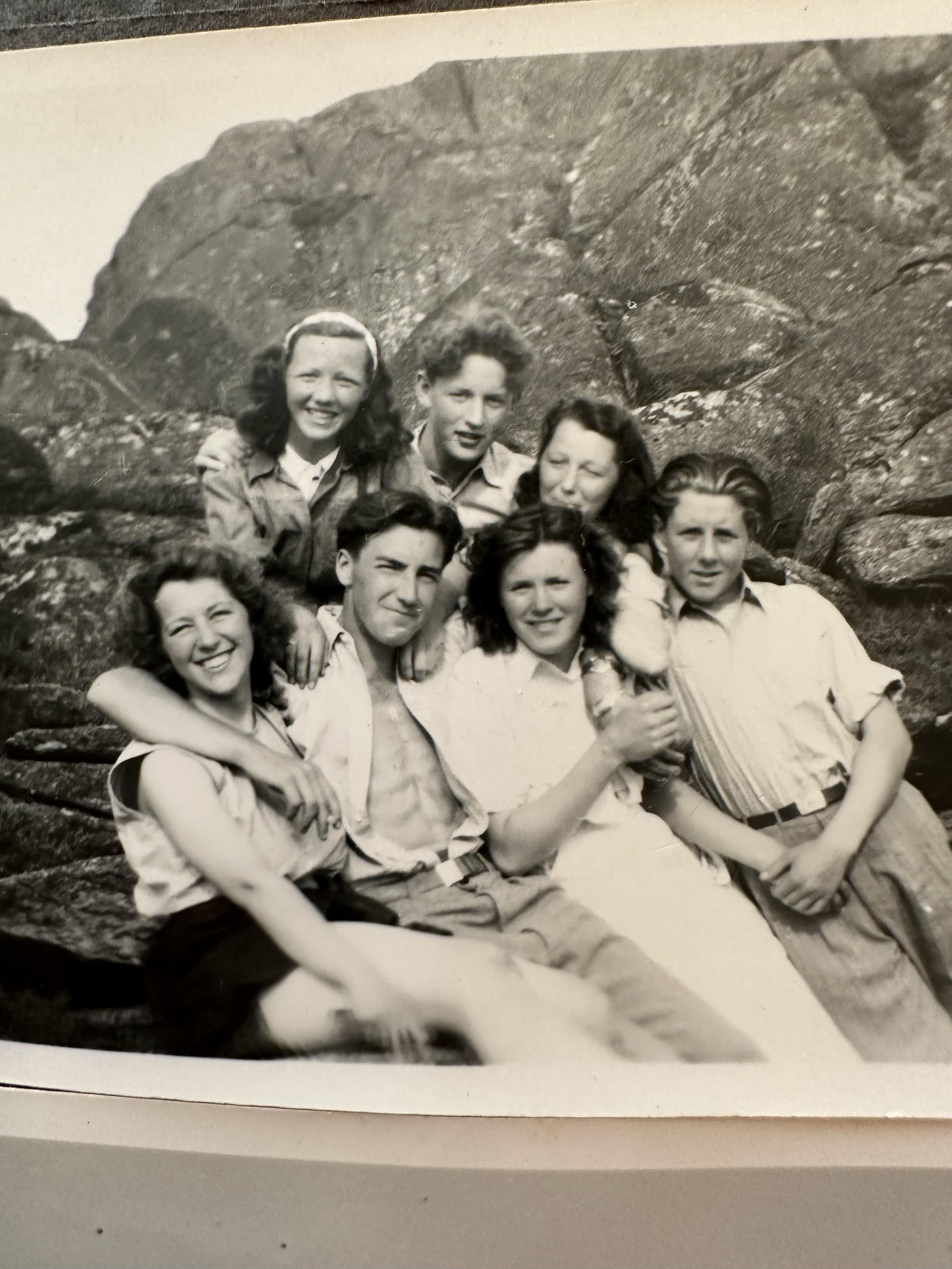 My grandparents (couple to the left in front) and friends in Norway 1947.jpg
