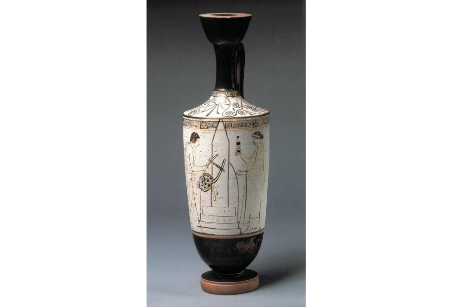Whiteground Lekythos Vase (Cir 460 BC).png