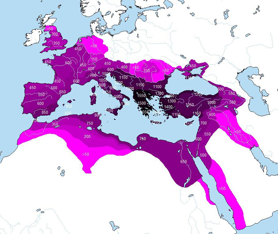 Territories of the Roman Empire by the approximate number of years in the empire.png