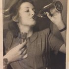 My babushka, in her twenties, downing vodka straight from the bottle. Soviet Union, late 1950s.jpg