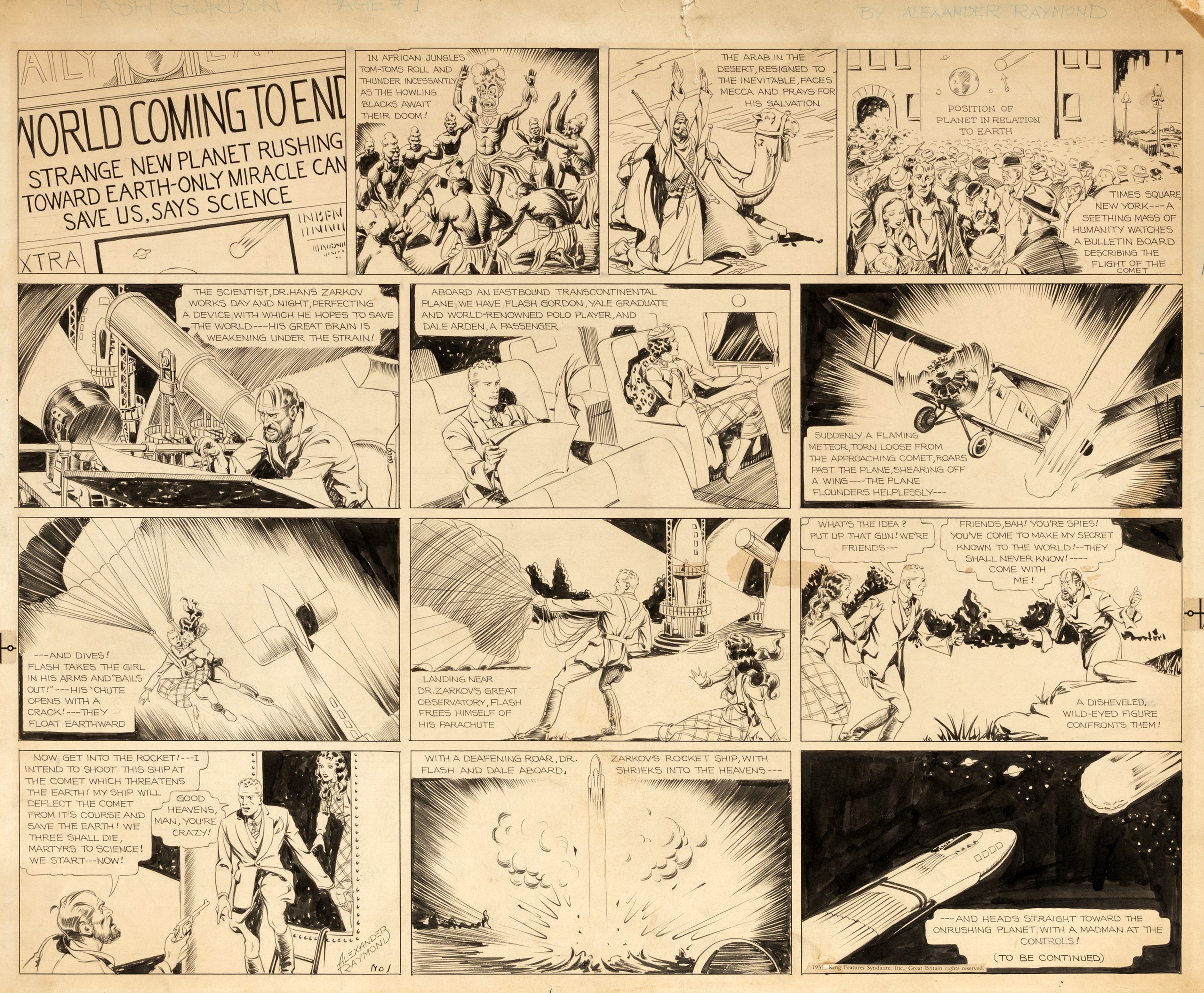 02-2_Оригинал рисунков Рэймонда для первого выпуска «Флэша Гордона», 1933 г..jpg