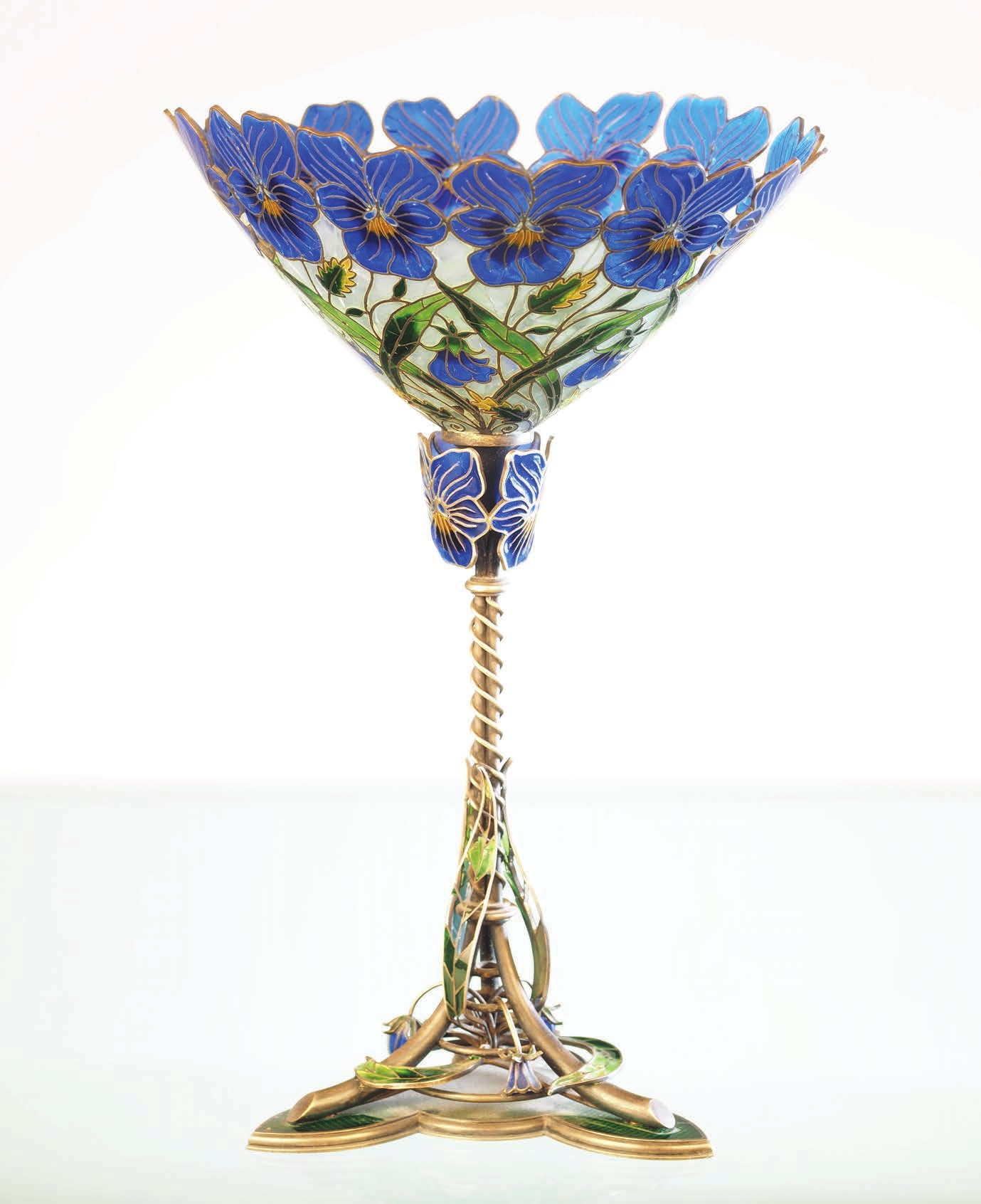 Cup - J. Tostrup atelier, Kristiania (Oslo), 1880 - 1890, brass, casting, wire drawing, silver plating, enamel, cloisonné.png