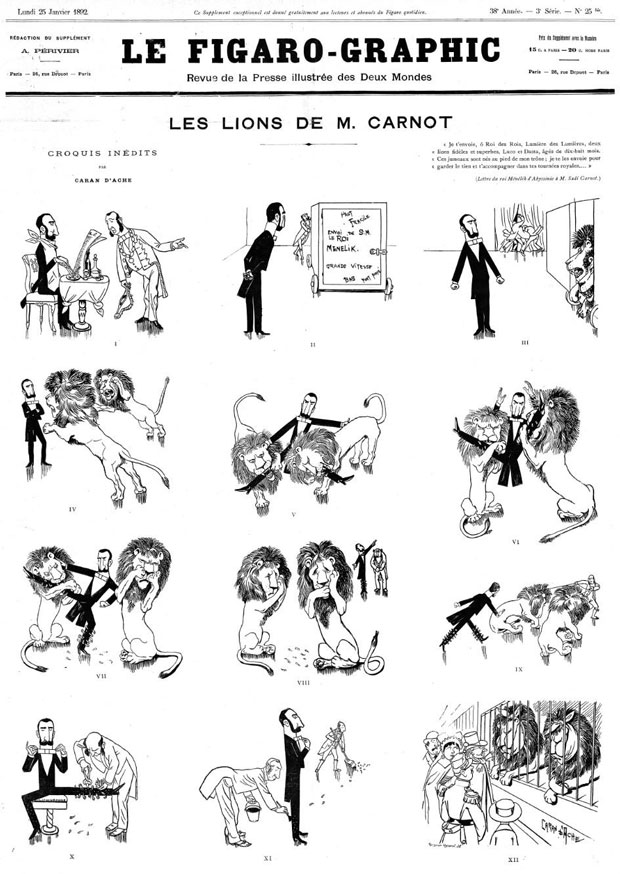 Caran d’Ache, « Les Lions de M. Carnot », Le Figaro-Graphic, 25 janvier 1892.jpg