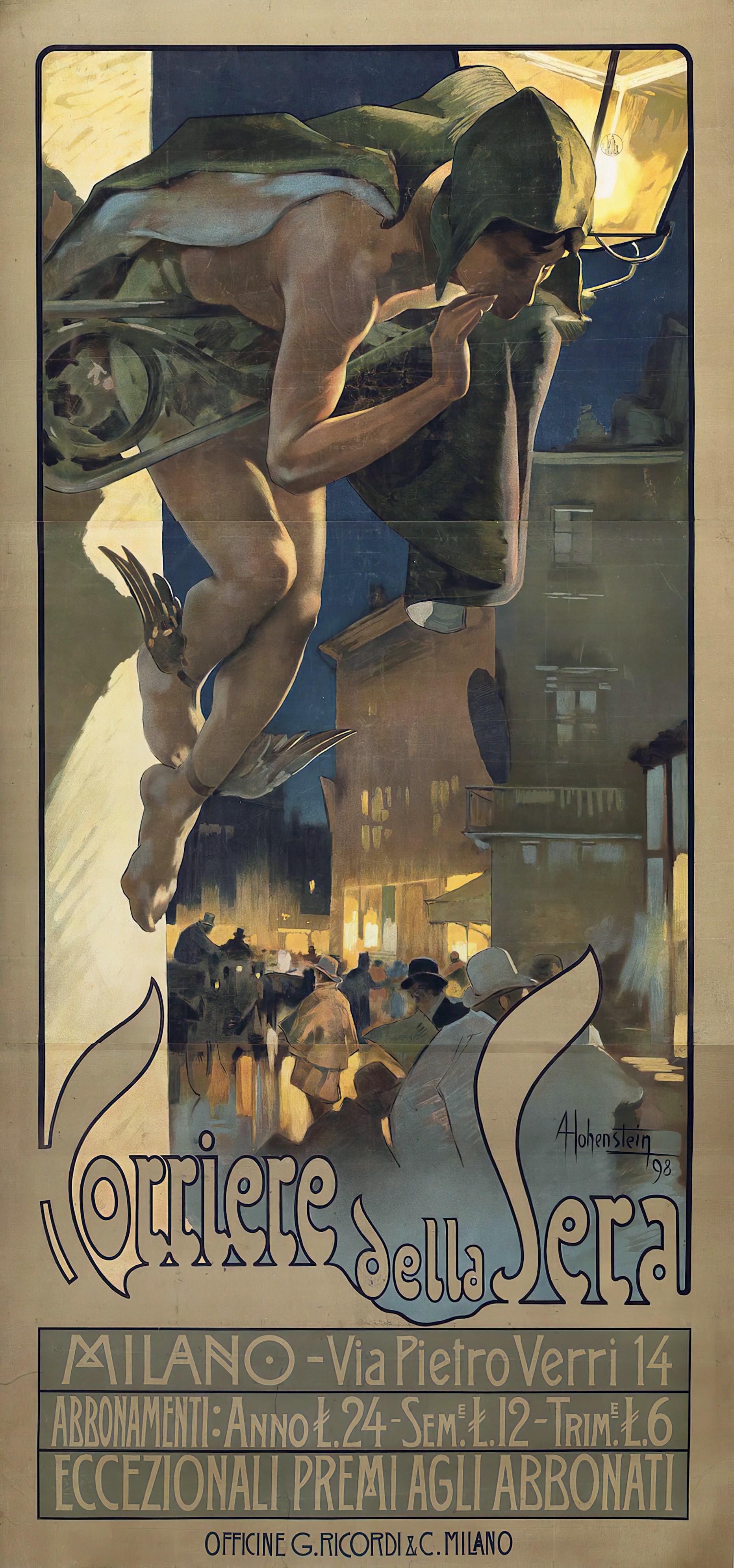 Adolfo Hohenstein - Poster for Newspaper 'Corriere Della Sera' (1898).jpg