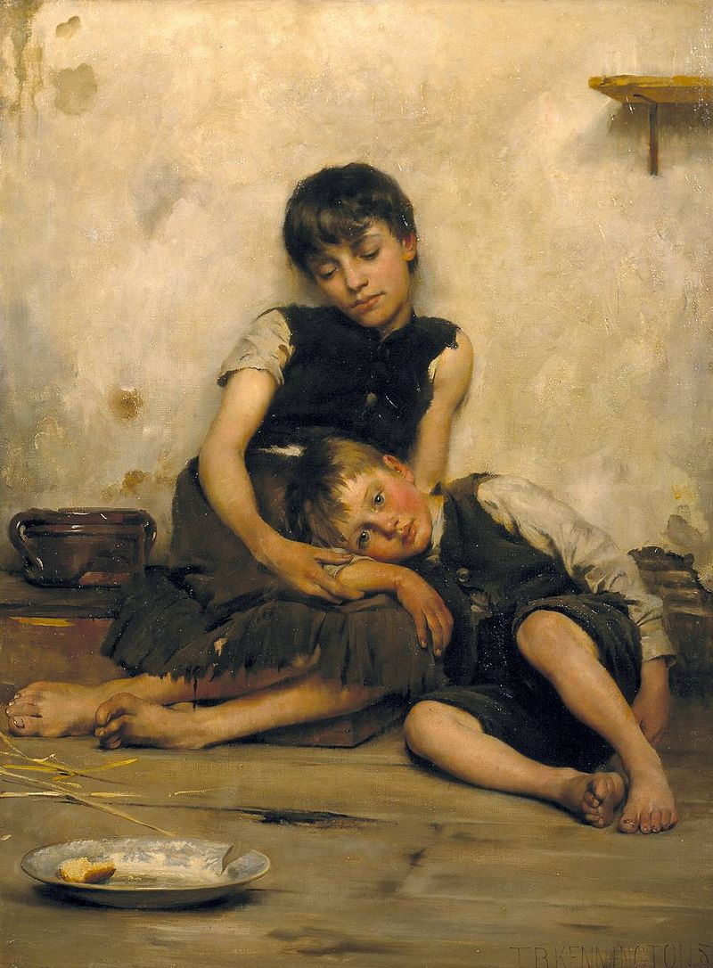 Orphans by Thomas Benjamin Kennington (1885).png