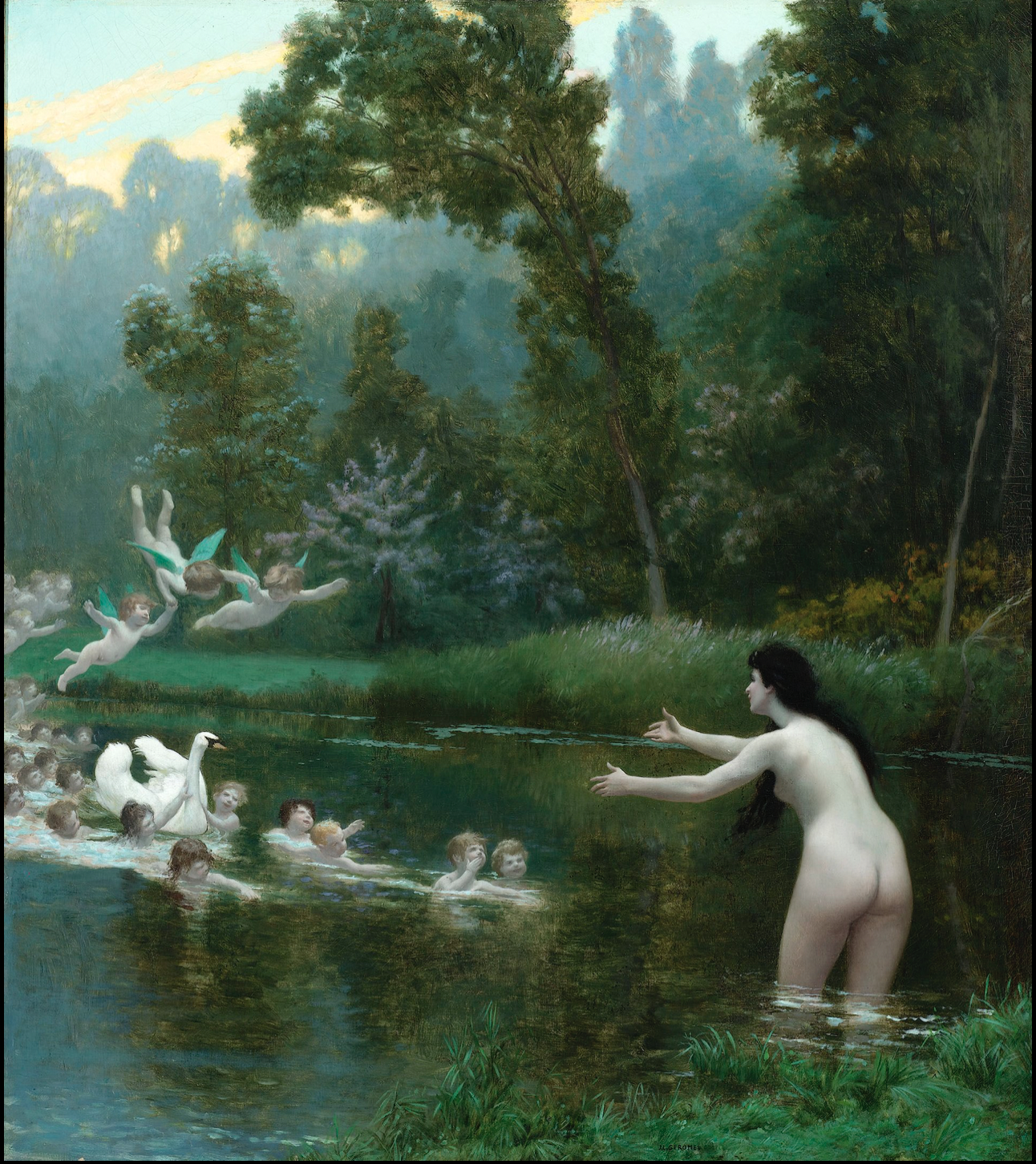 Jean-Leon Gerome, Leda and the Swan (1895) oil on canvas.png