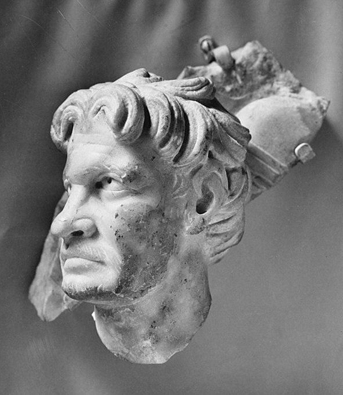 A fragment of a head from Gaul that must have been a fragment of the sarcophagus.jpeg