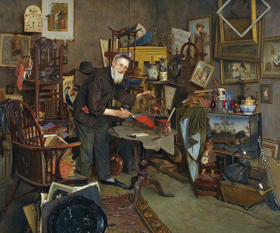Charles Spencelayh - The Old Dealer (The Old Curiosity Shop) [c.1892].jpeg