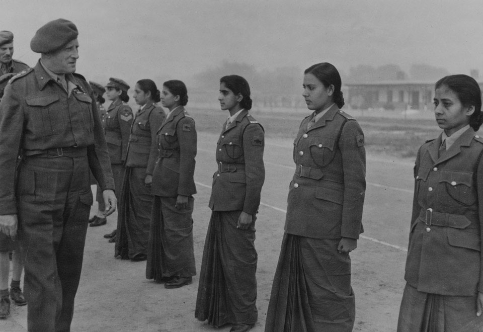 Field Marshal Sir Claude Auchinleck Inspecting Members of the Women's Auxiliary Corps (India), 1947.jpg