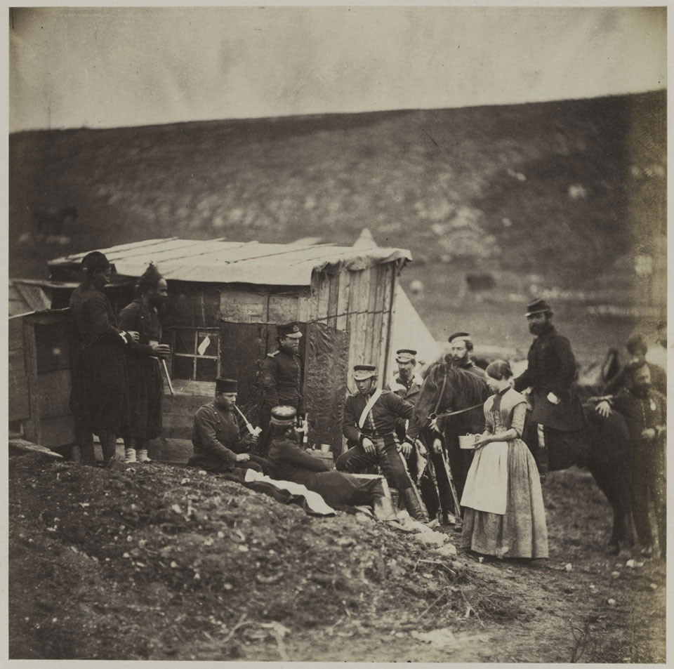 Camp of the 4th Dragoon Guards, convivial party French and English, Crimean War, 1855.jpg