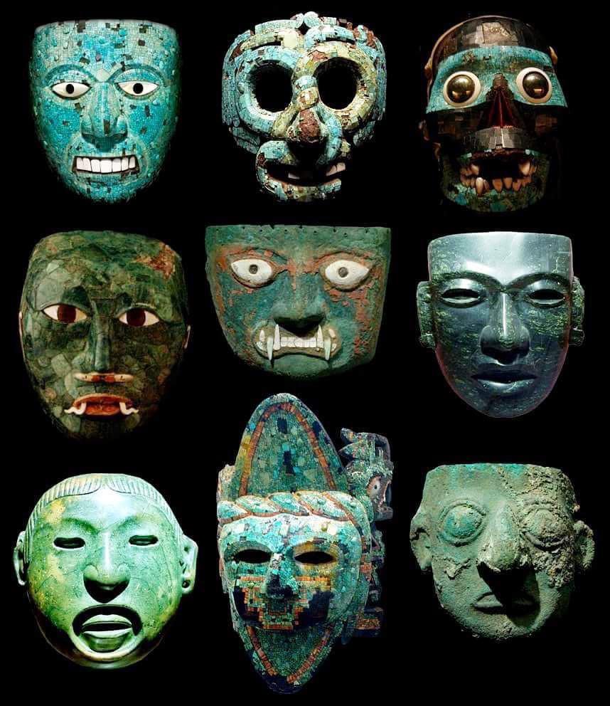 Pre-Columbian Jade Masks. Maya culture, Mesoamerica. Before 1550 A.D..jpeg