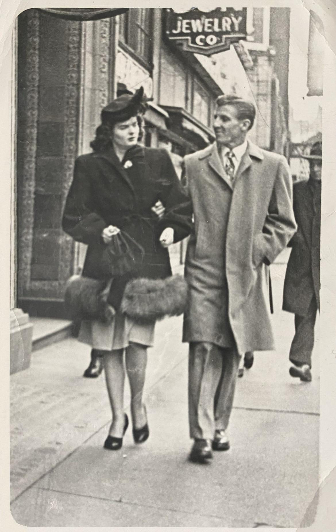 My Grandma Rose & Grandpa Bob in 1947. Street vendor taking pictures of passerby’s sold them 3 pictures for a dollar. Result - Priceless.jpeg