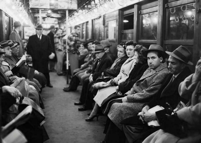 Riders On The New York Subway Sit Without Newspapers During A Newspaper Strike In The City (1953).jpg