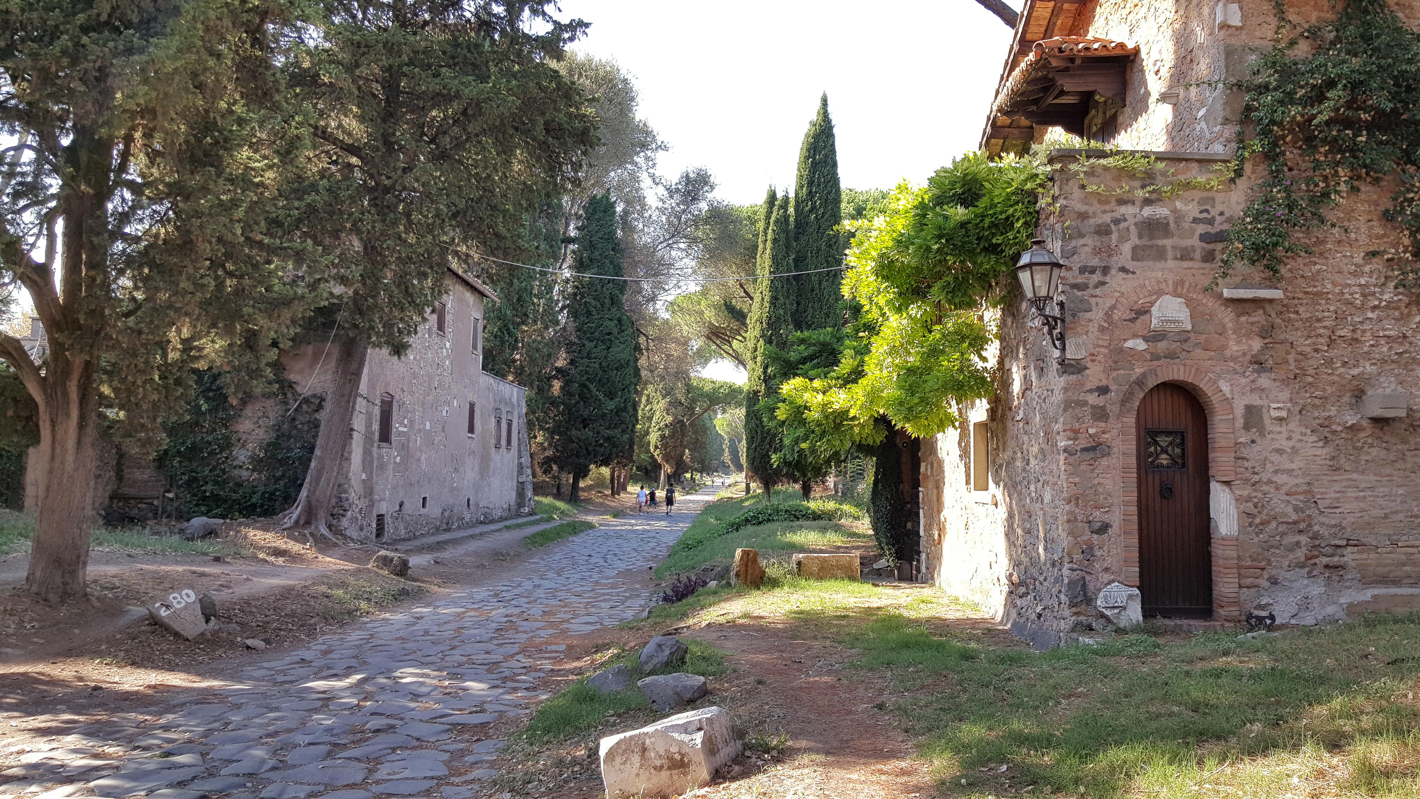 Via Appia Antica (312 BC) in Rome, Italy. Is one of the earliest and most important Roman roads. It is still possible to walk it today.jpeg
