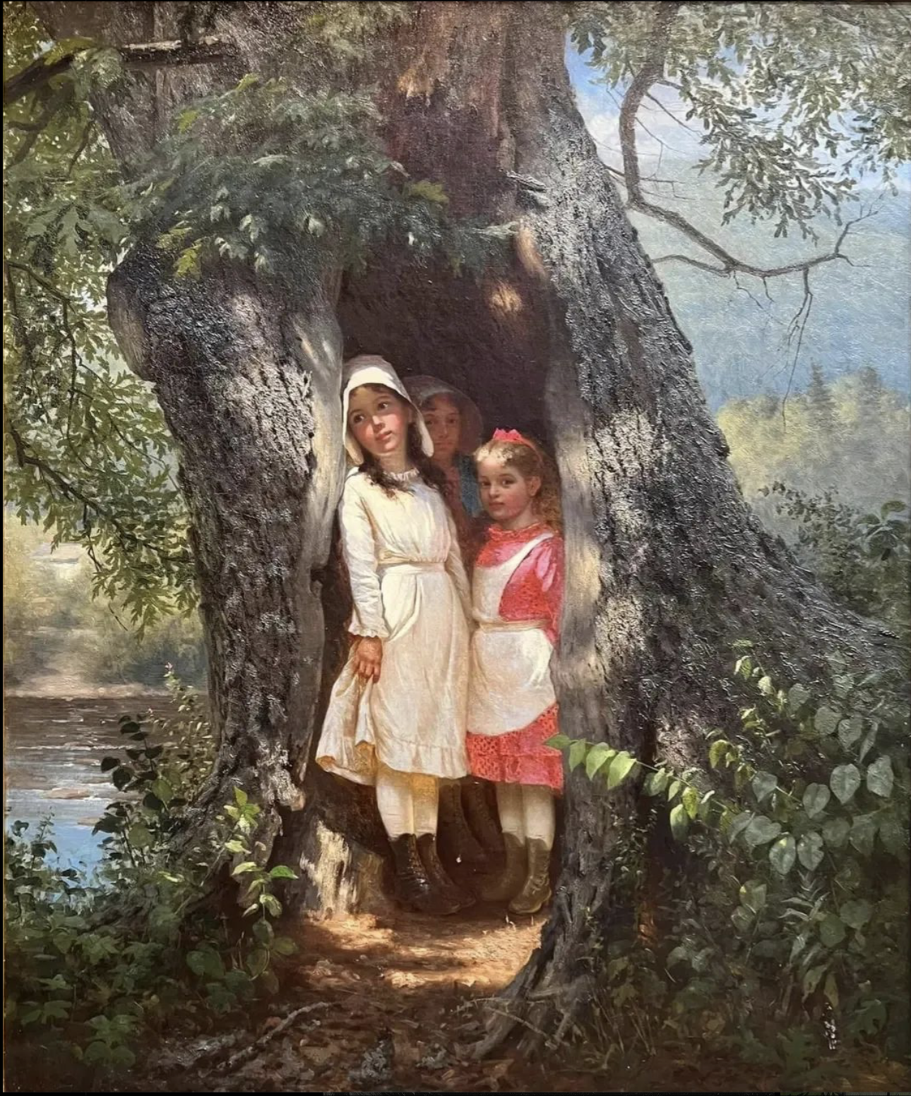 John George Brown, Hiding in the Old Oak (1879).png