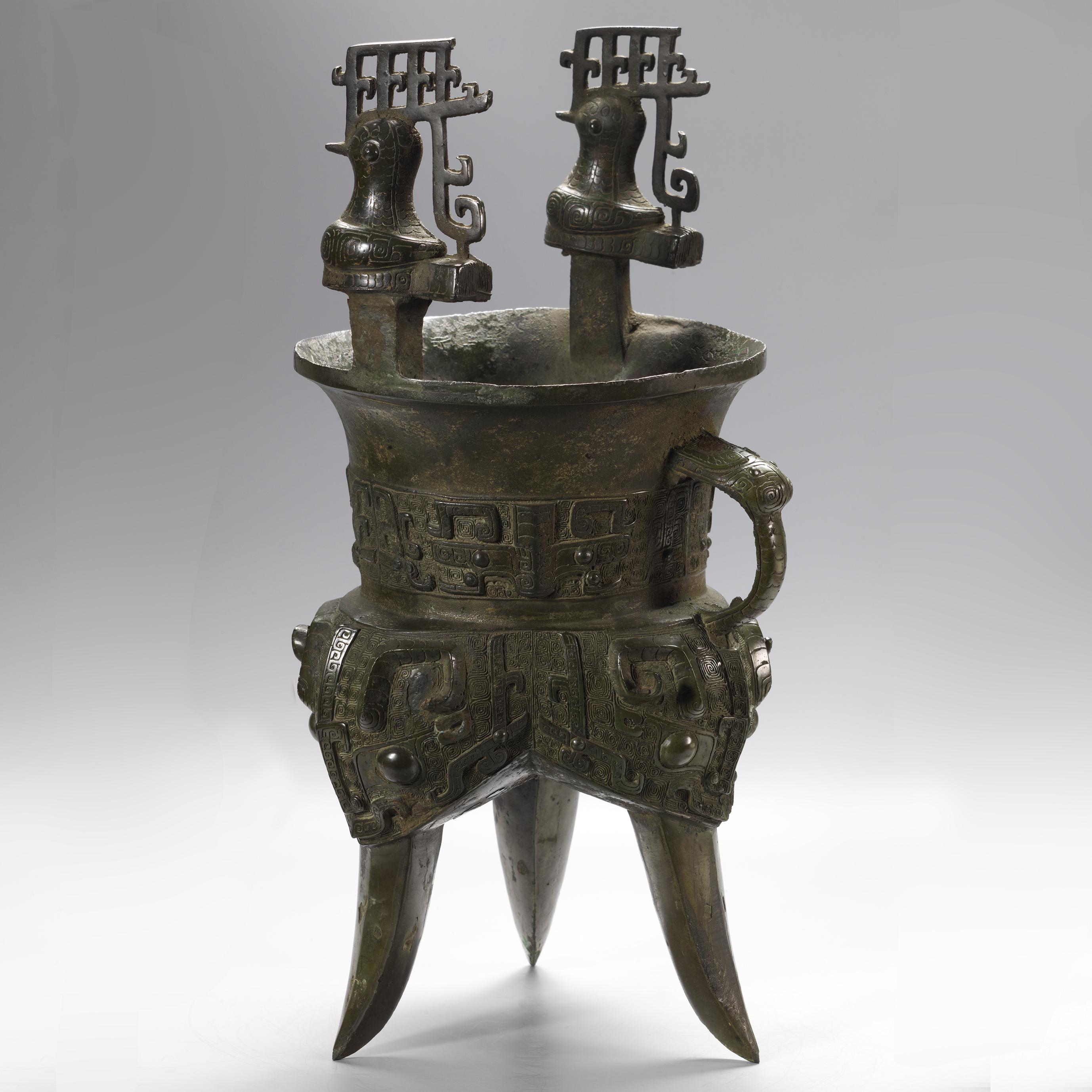 Bronze wine warmer with bird handles. China, Shang dynasty, 1100-1000 BC.jpeg