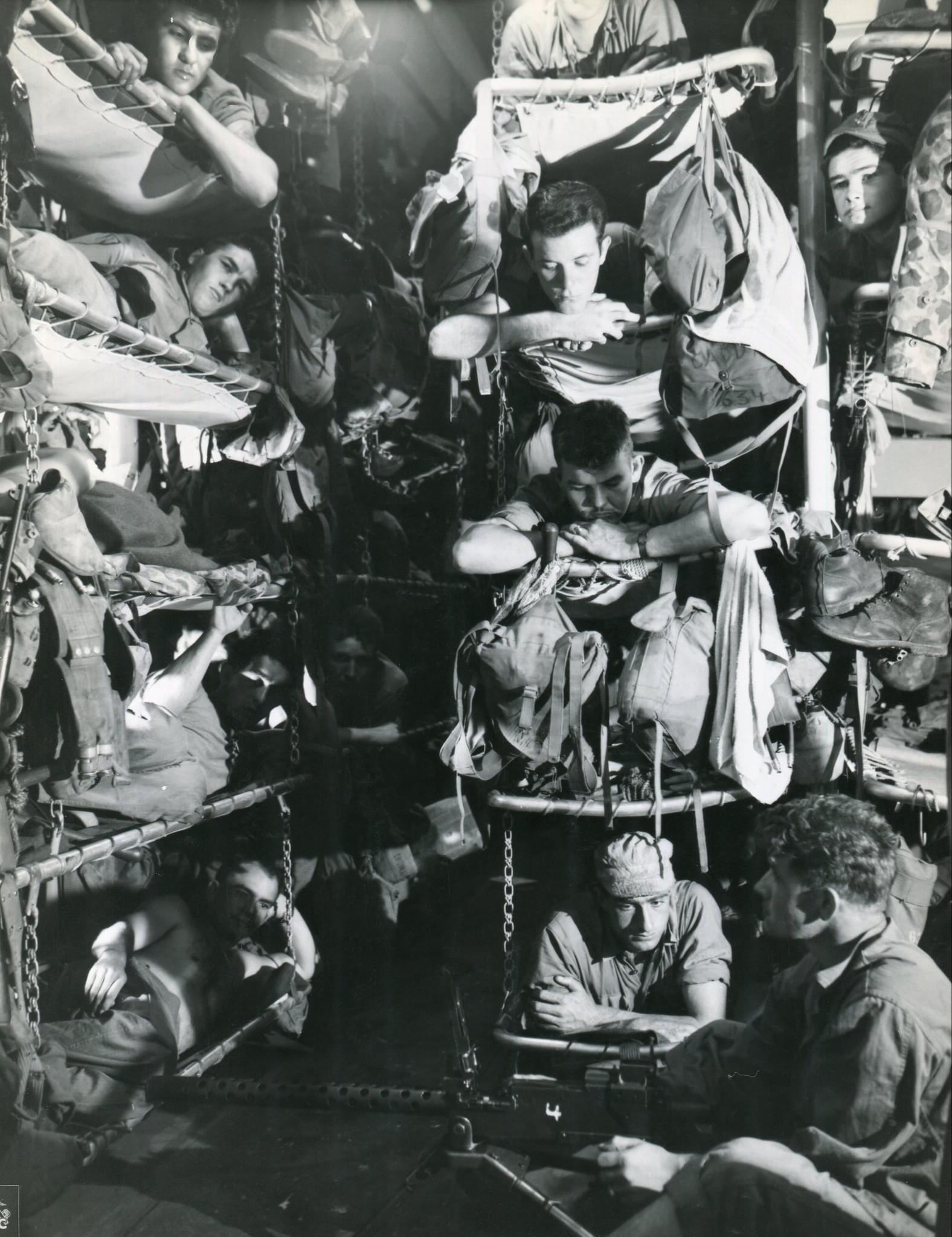 Marines of the Fifth Marine Division, enroute to the enemy’s Gibraltar of the Volcano Islands, Iwo Jima, February, 1945.jpeg