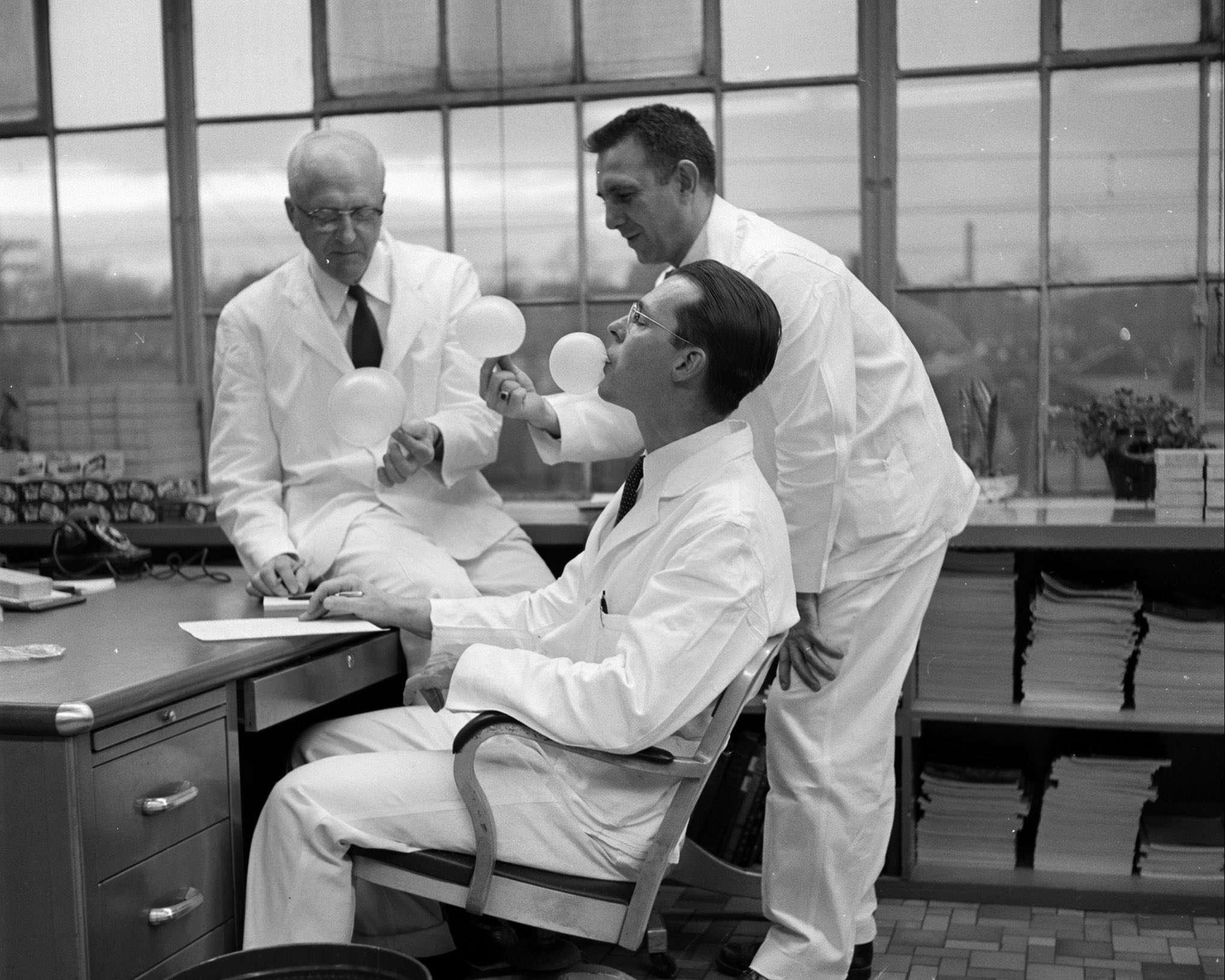 Trio At A Bubble Gum Factory 1954.jpeg