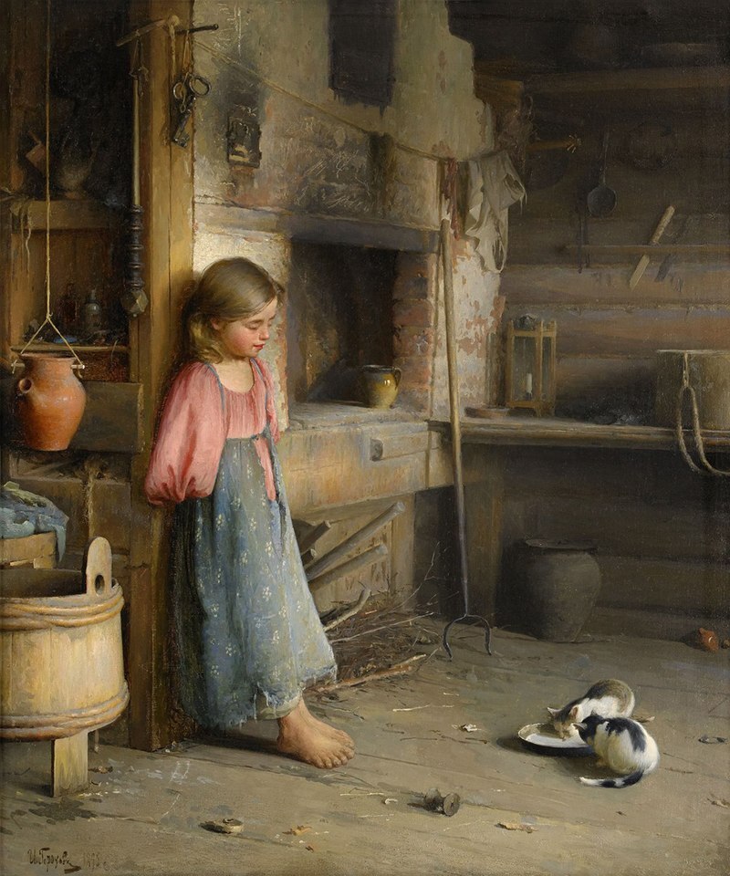 И. Л. Горохов. Девочка с котятами (1895).jpg