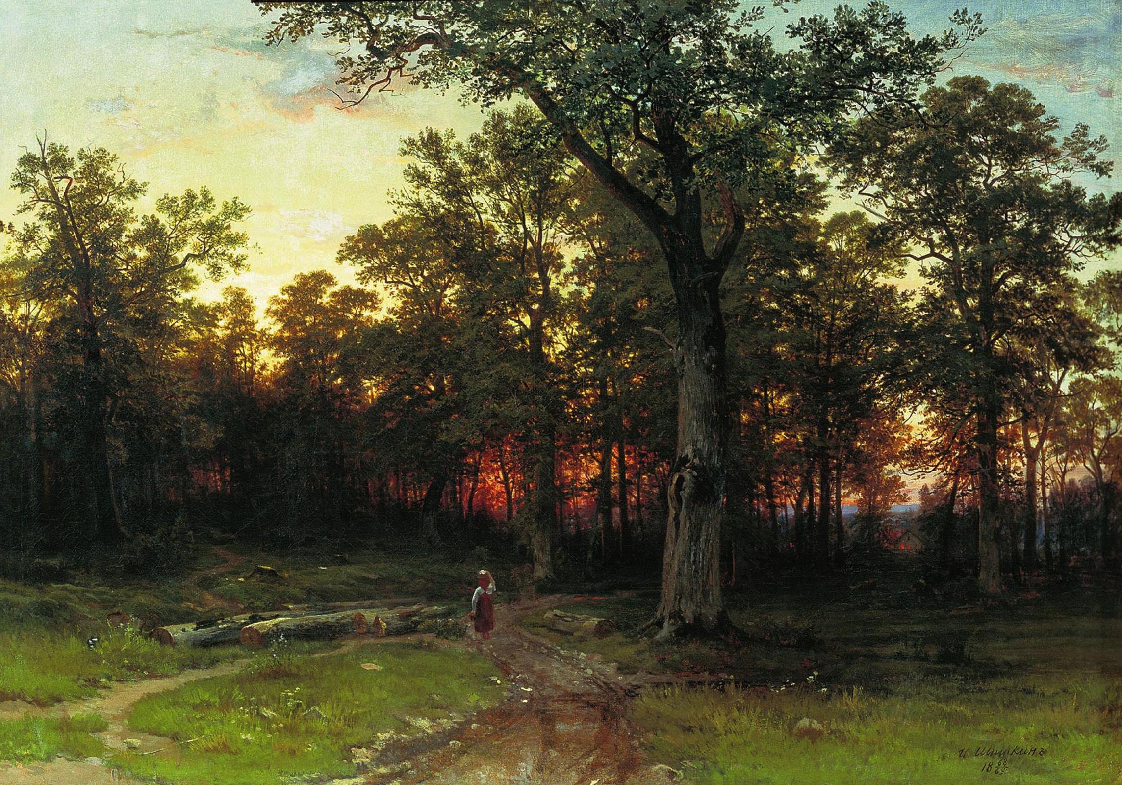 Wood in the evening (1868), Ivan Shishkin.jpeg