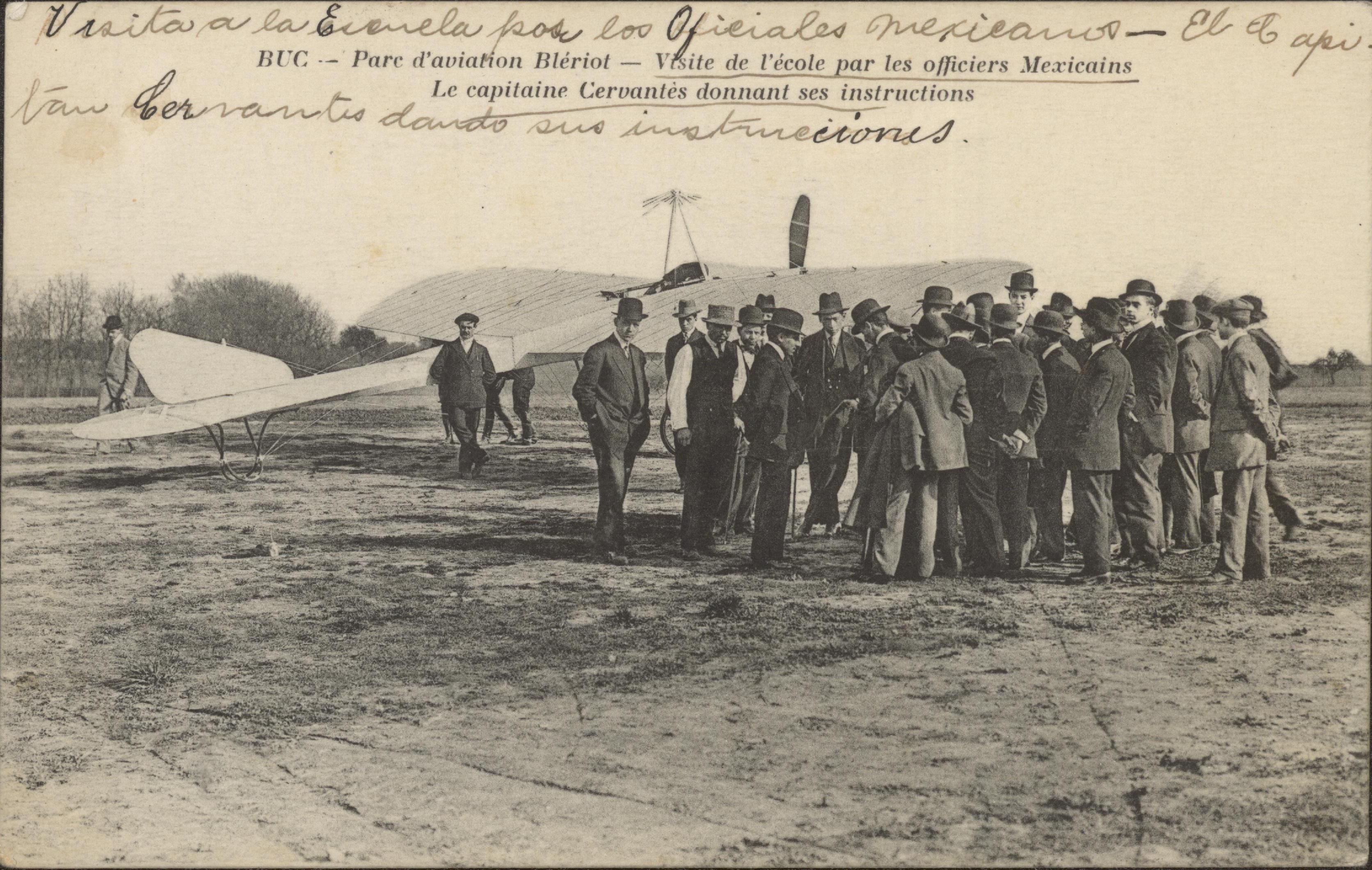 Mexican aviation school, very early XX century, posible either late 1910s or very early 1920s. Teacher in the very middle giving instructions.jpeg