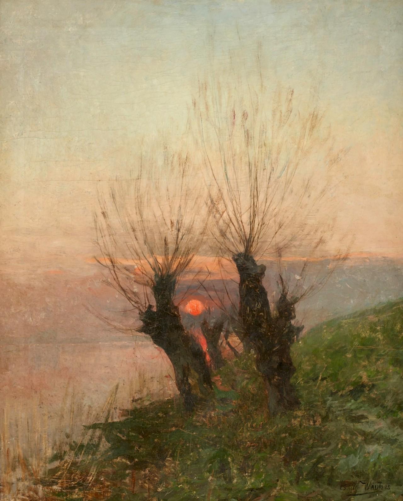 Camille Wauters (1856–1919), Coucher de soleil sur les saules têtards.jpeg