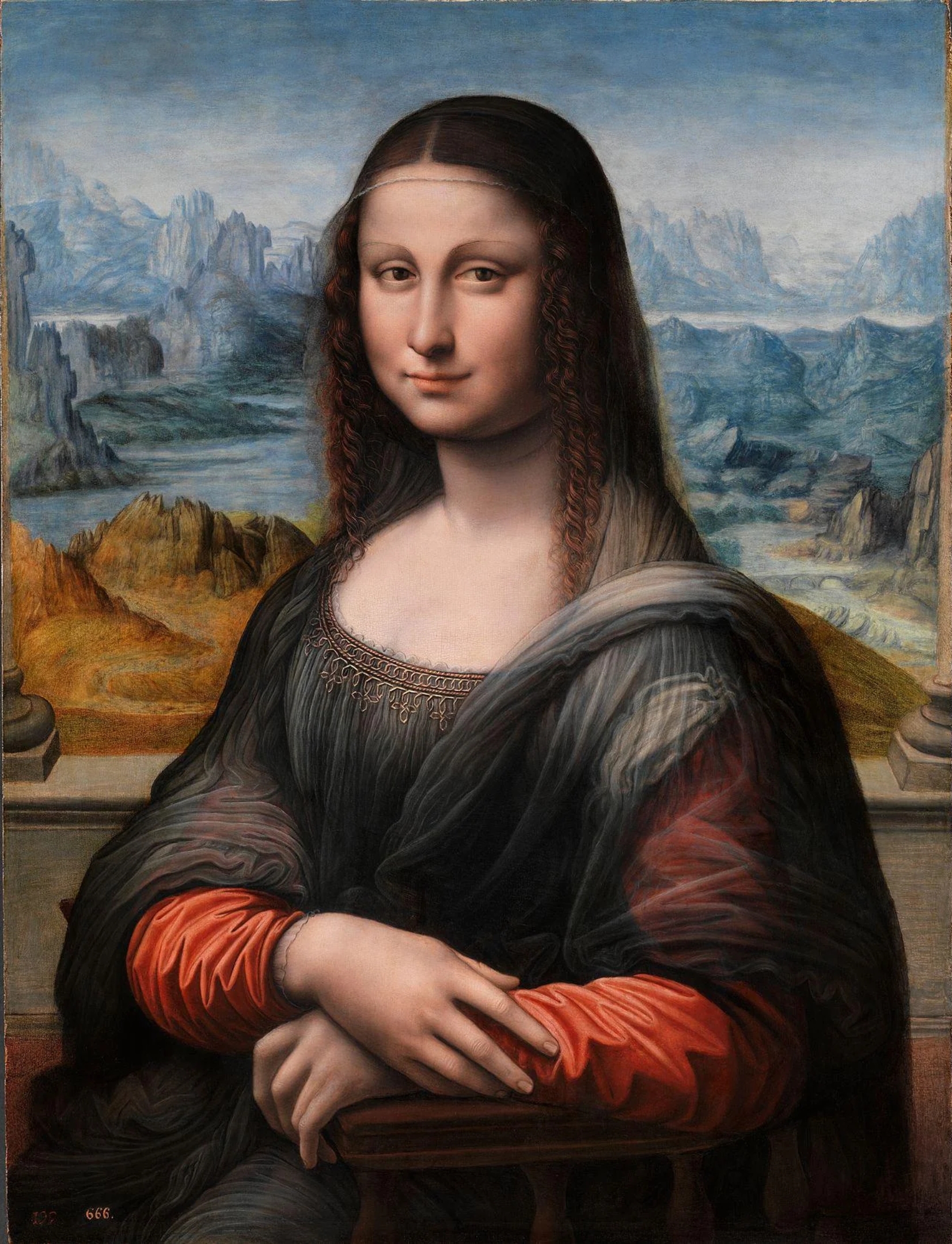 A preserved copy of the Mona Lisa, made by one of da Vinci's students. Discovered in 2012.jpg