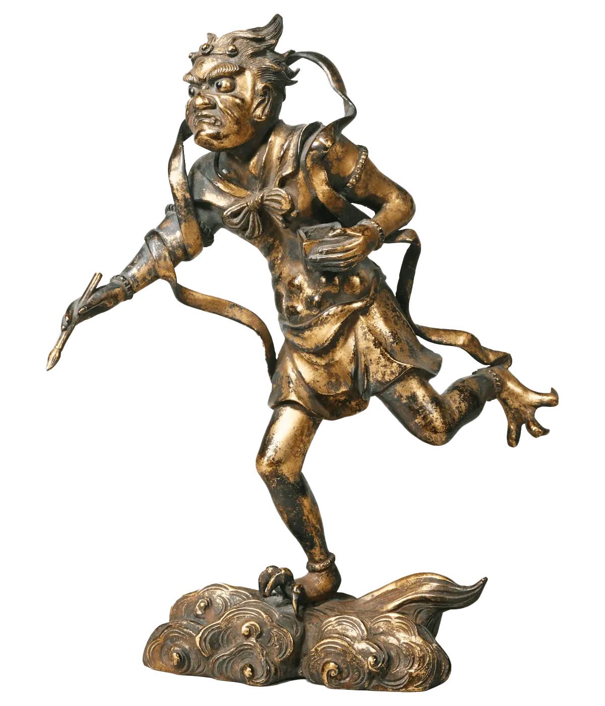Gilt bronze figurine of Kui Xing, the Daoist immortal of literature. China, Ming dynasty, 16th century.jpeg