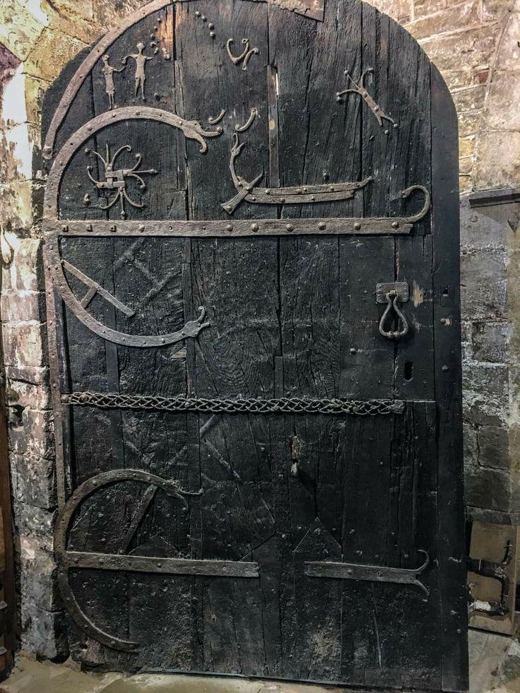 Door at St Helen's Church, Stillingfleet, Yorkshire, with Viking motifs on the reinforcing ironwork. The church was built around 1145 but the door may be 10th century..jpeg