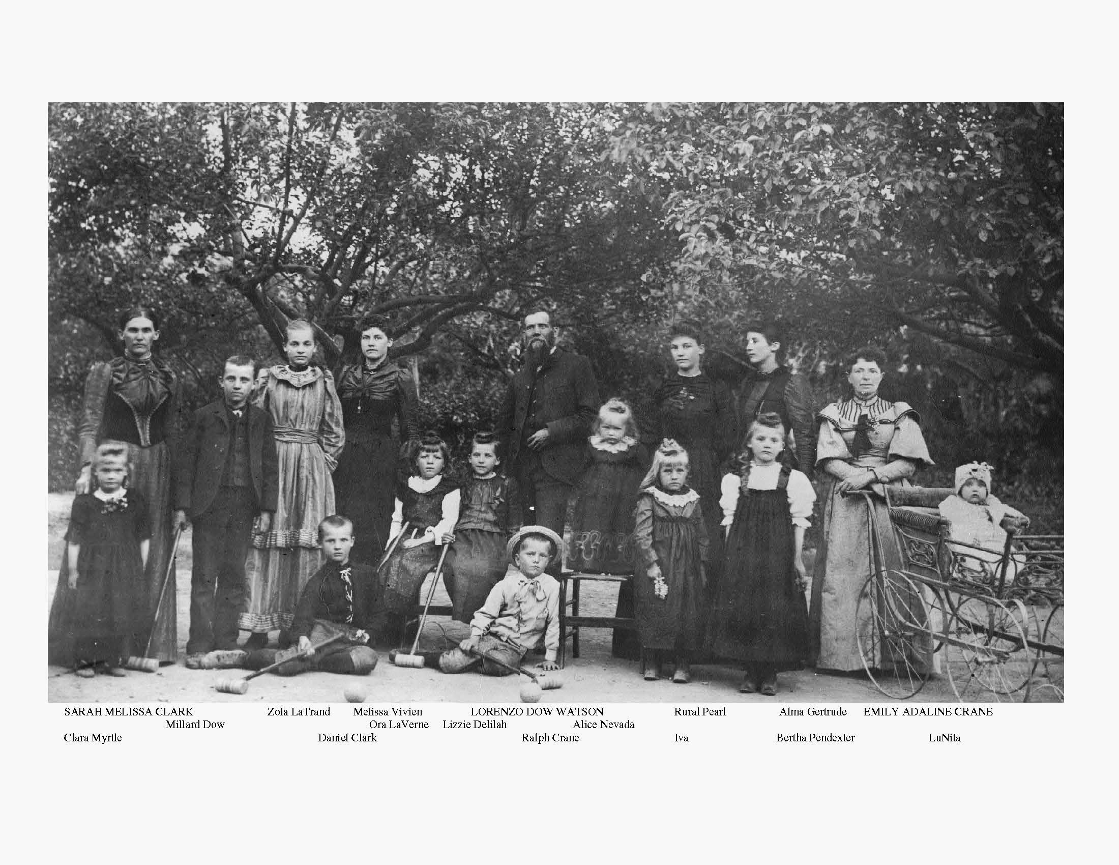 Polygamist Lorenzo Watson in 1893 with 2 wives and 14 kids.jpeg