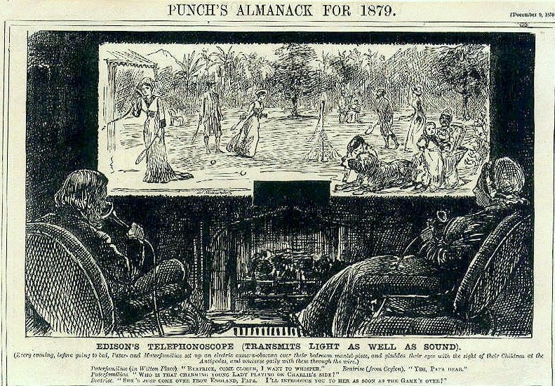 George du Maurier. Telephonoscope. Punch, 1878-12-09.jpg