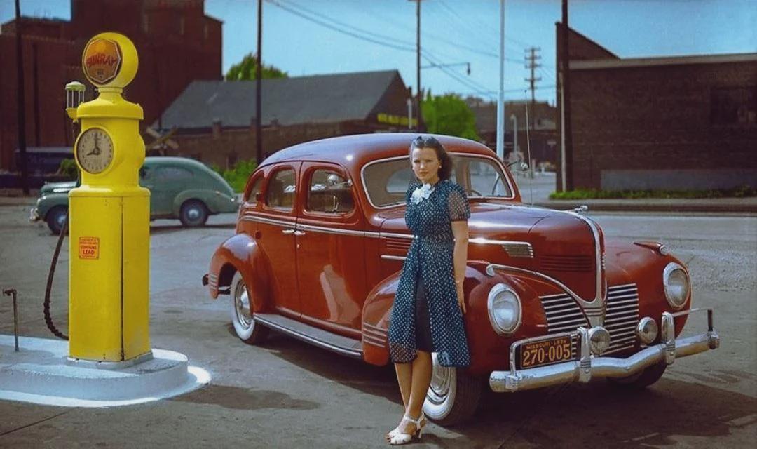Girl infront of a car c.1940.jpeg