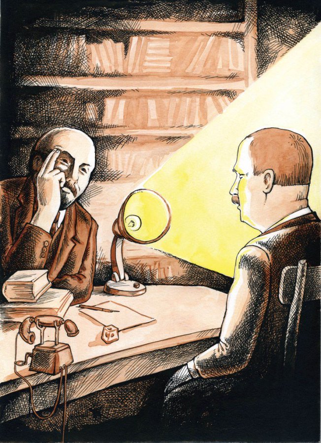 Herbert G. Wells interviews Vladimir Lenin, 1920. (c) The Krasnaya Burda.jpg