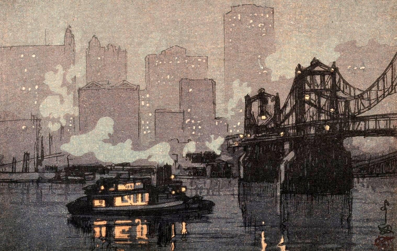 Hiroshi Yoshida - Evening in Pittsburgh (Pittsubaagu no yû), (1928).jpeg
