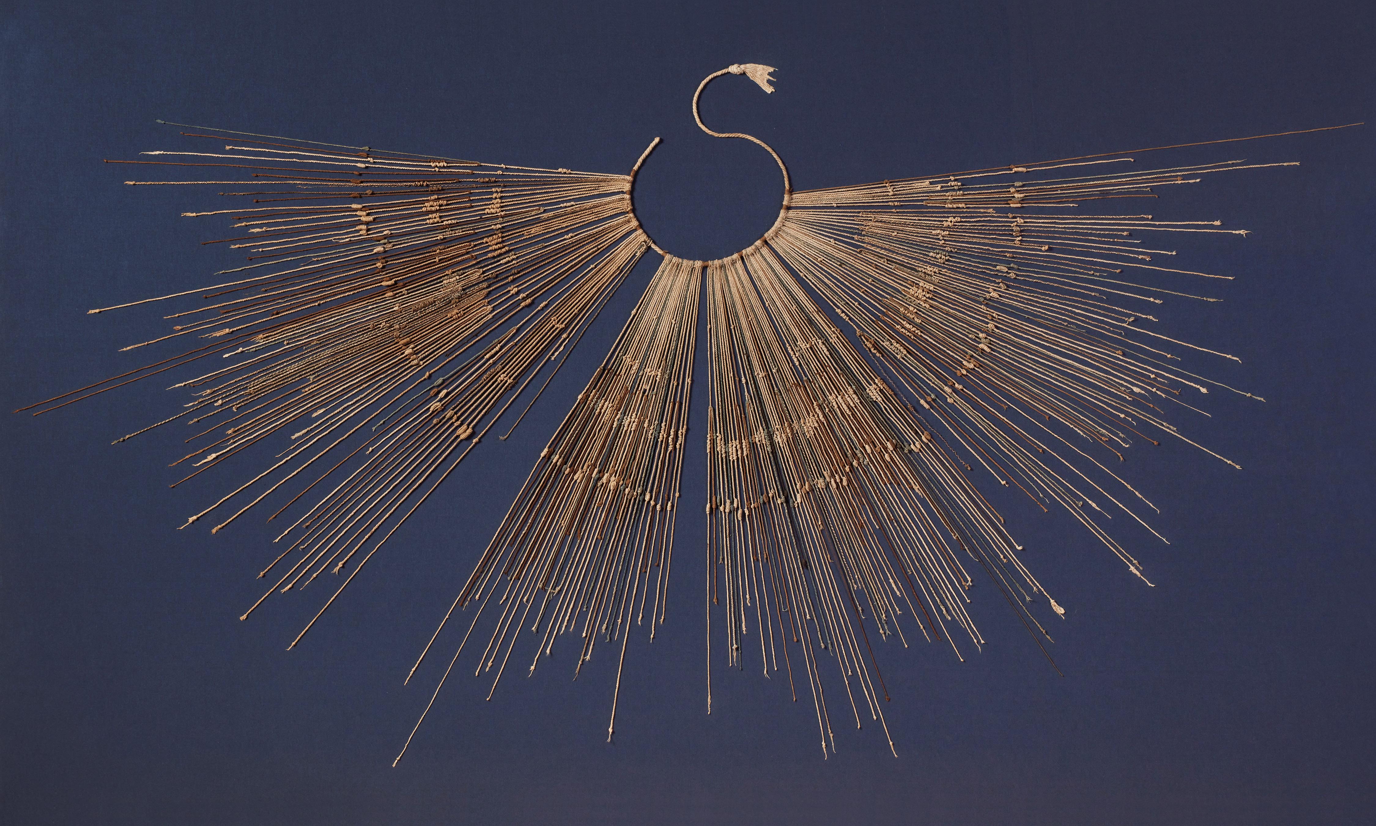 Khipu, or strings with knots for recording information. Peru, Inca civilization, 1400-1532.jpeg