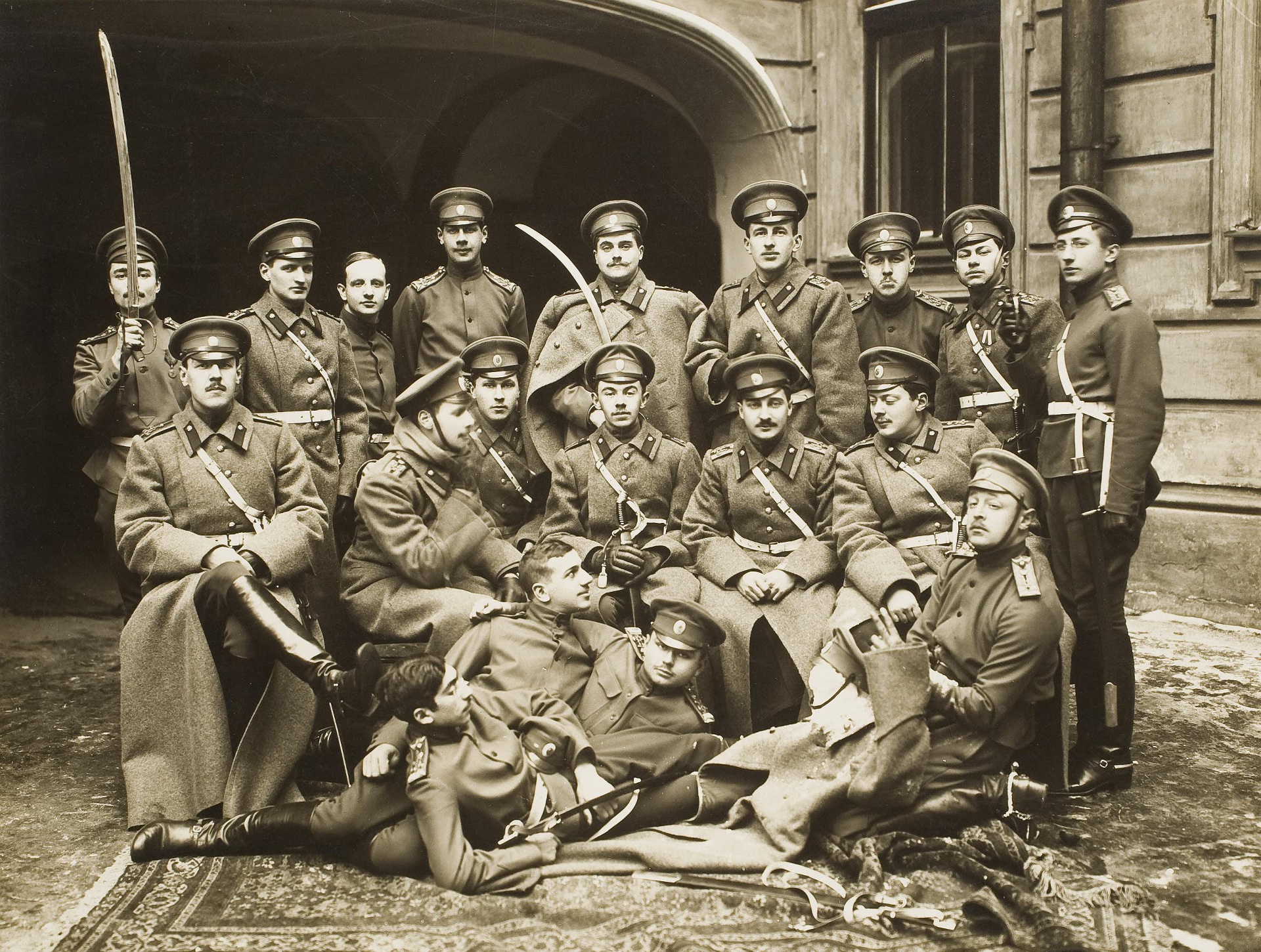 Group Portrait of the Graduates from the Corps of Pages, photographed by Alexander Otsup, Imperial Russia, 1915.jpg