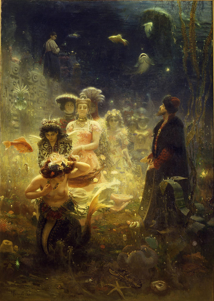 Sadko in the Underwater Kingdom, painted by Ilya Repin, Imperial Russia, 1876.jpg