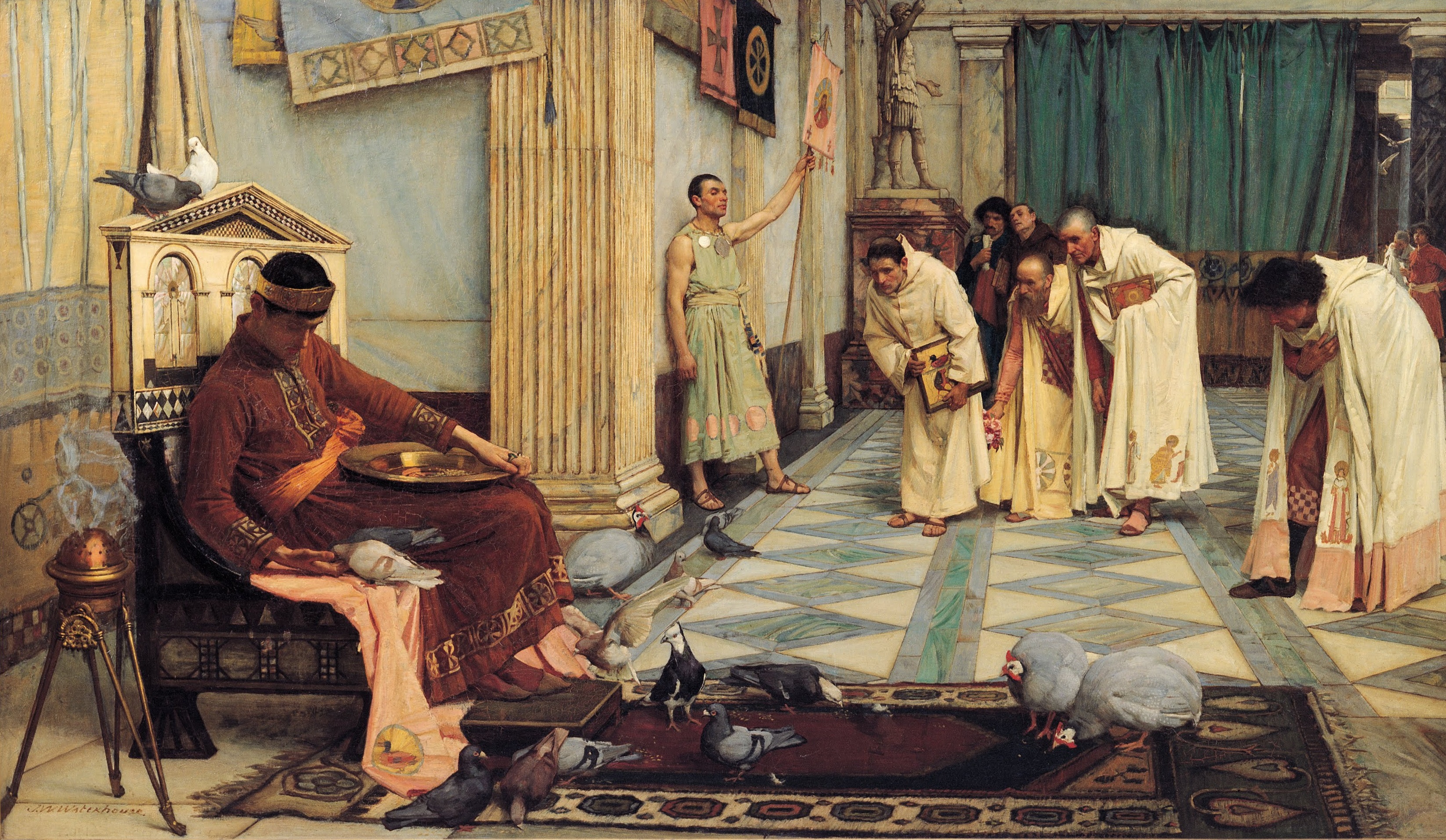 John William Waterhouse (1849–1917) - The Favourites of the Emperor Honorius (1883).jpg