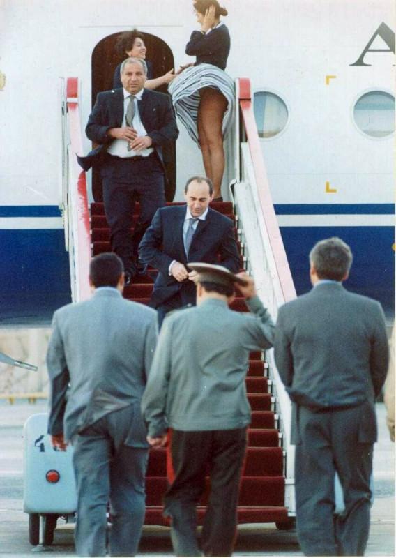 Arrival of Armenian President Robert Kocharyan, 1999, Armenia.jpeg