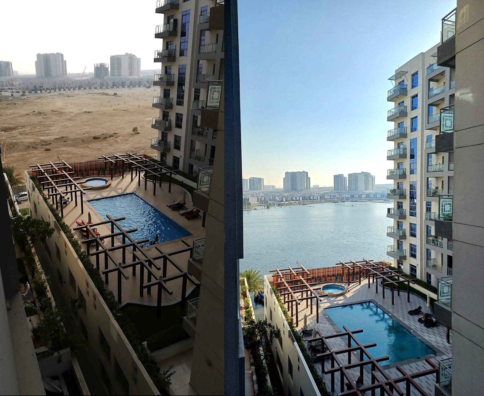 Before and after the recent storm in Dubai. I now have a lake view apartment.jpg