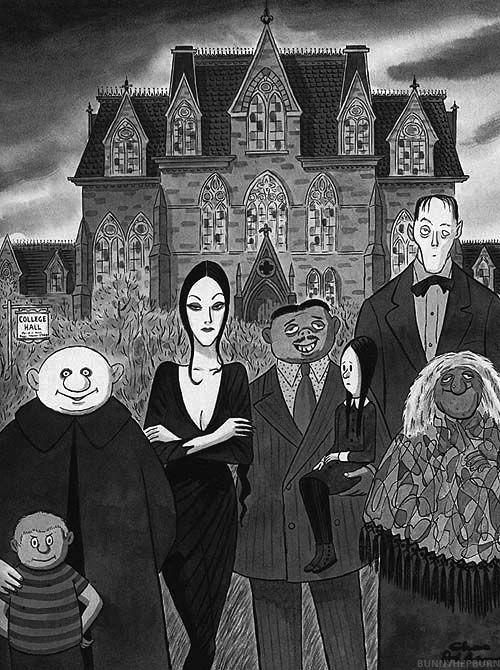 The Addams Family, drawn by creator Charles Addams, 1973.jpeg