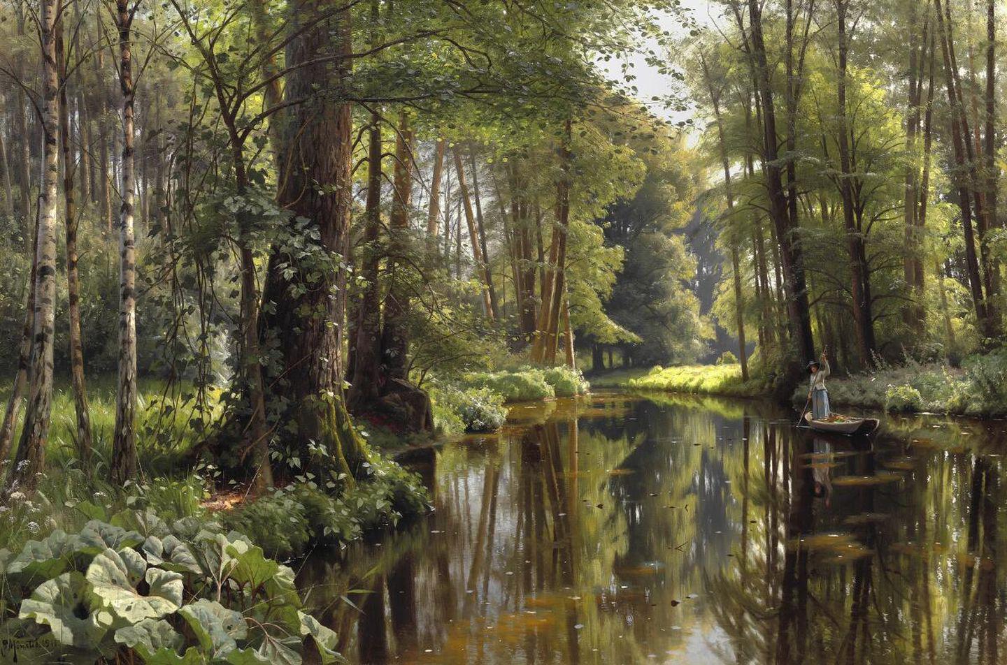 A Stream Through The Forest, Peder Mørk Mønsted, Oil on Canvas, 1911.jpeg