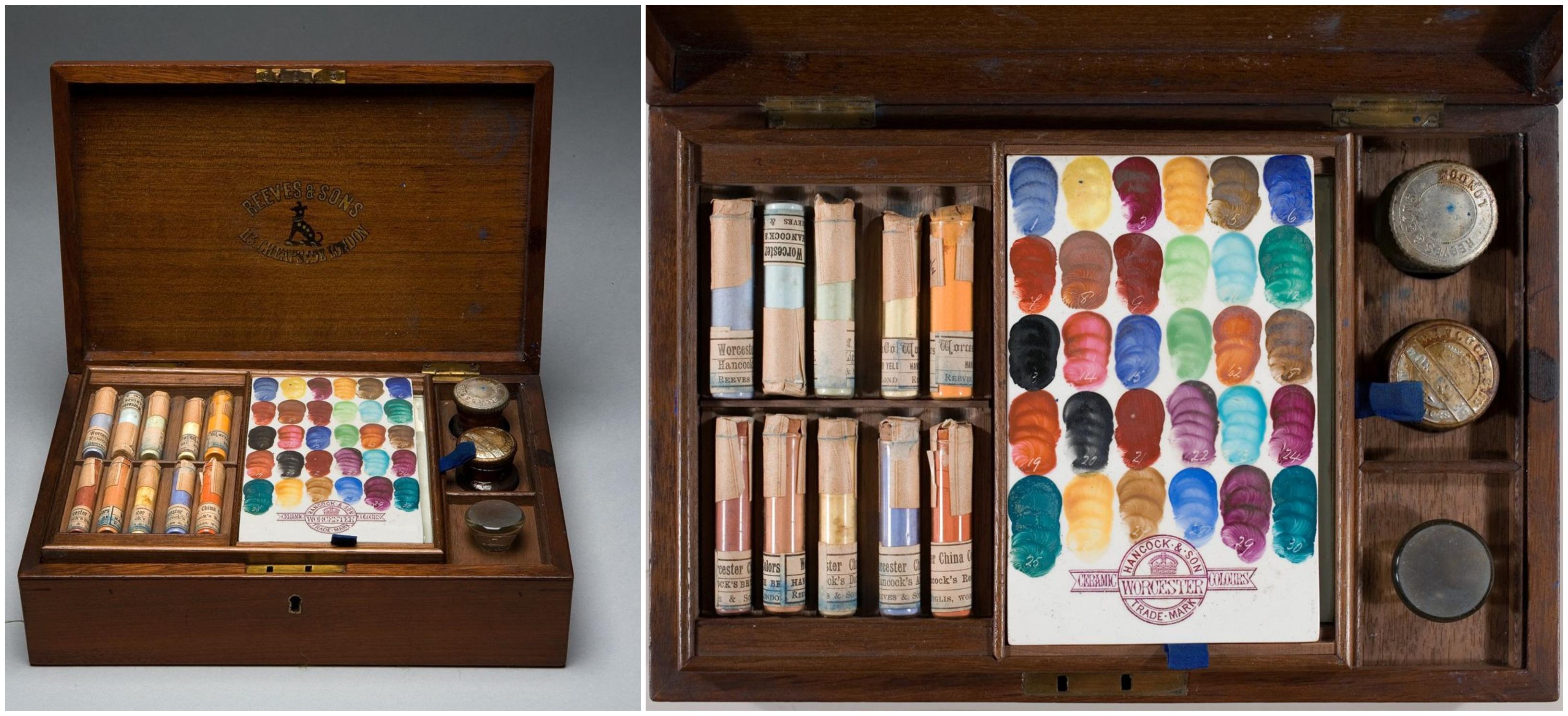 Box of pigments and implements for painting on china, Reeves & Sons (London, England), c. 1880. Yale Center for British Art.jpeg