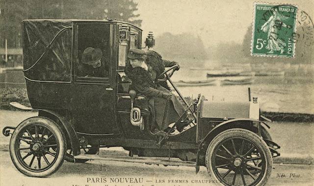 Madame Decourcelle, the First Female Taxi Driver in Paris, 1908.jpg