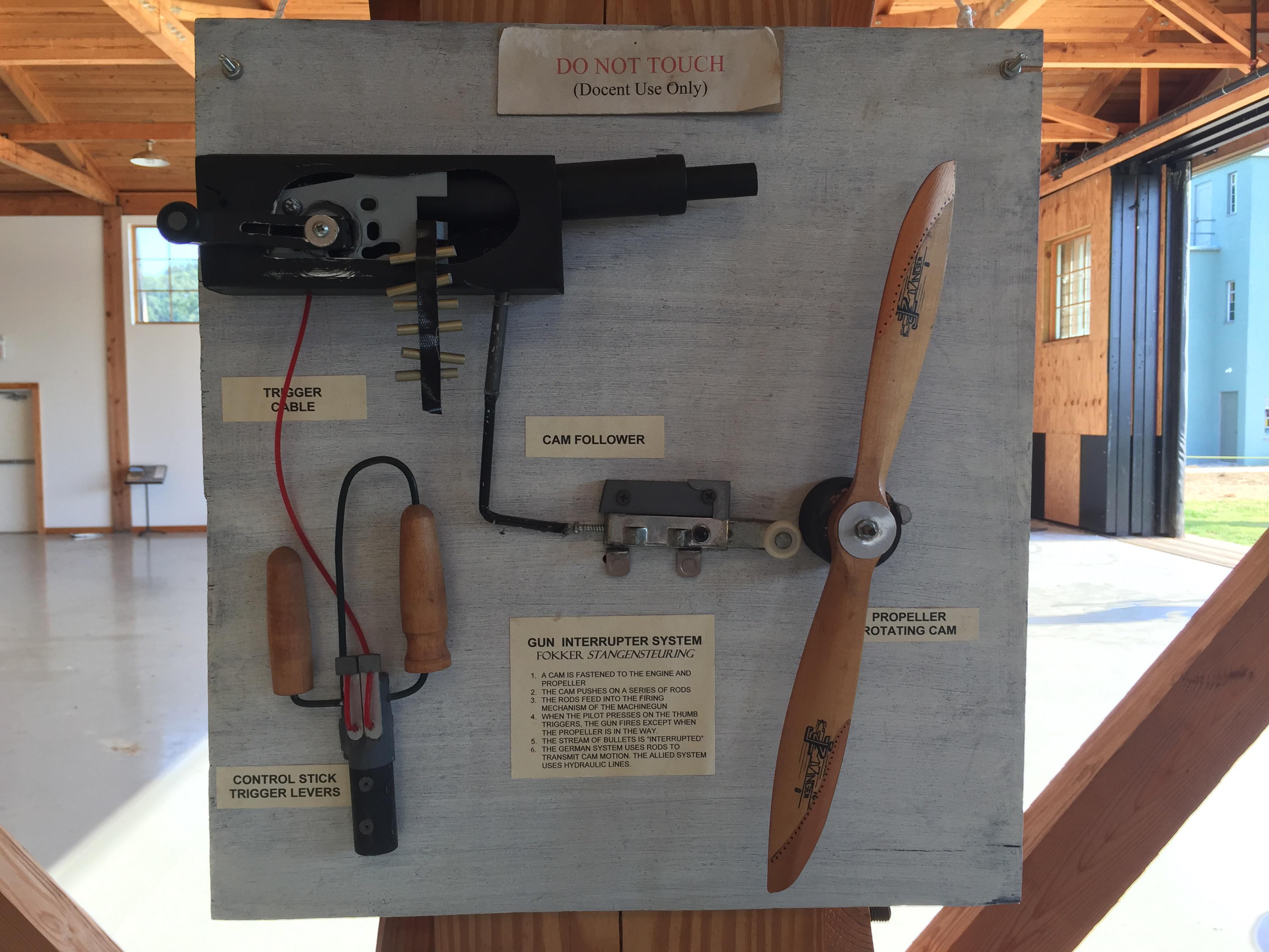A model of a gun interrupting system so old fighters didn’t shoot their propeller. 1920s.jpeg