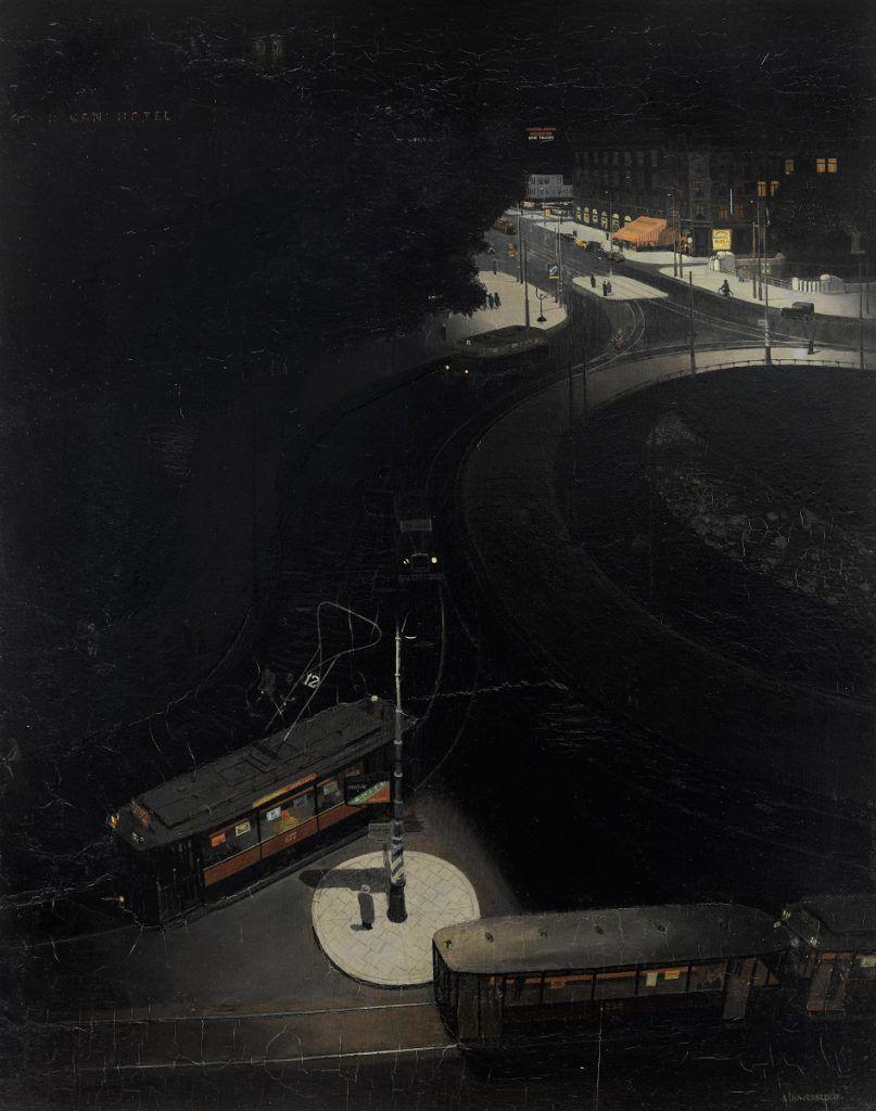 Jan Ouwersloot - Leidseplein at Night (1934).jpeg